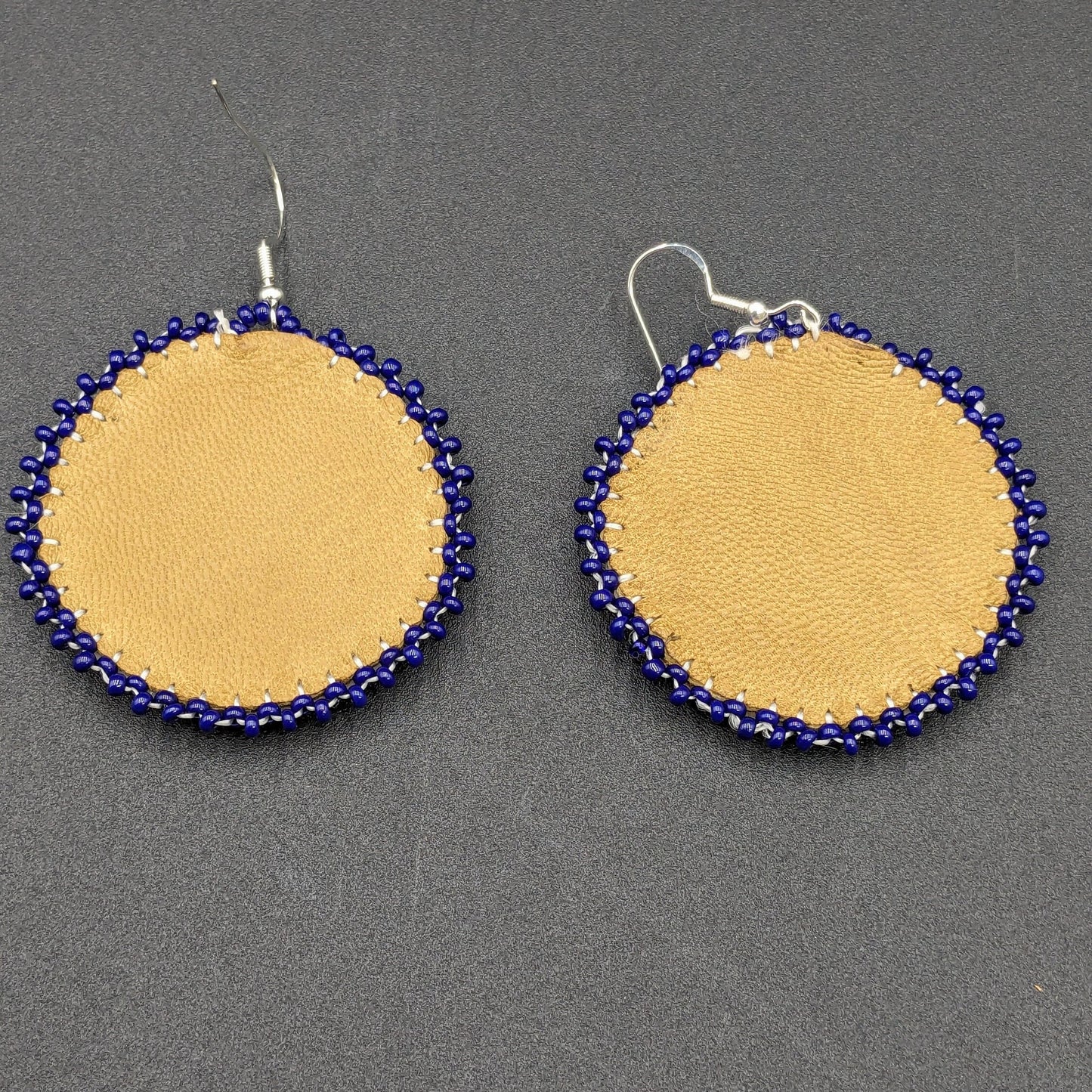 Hand-Beaded Mirror Earrings - Ojibwe/Anishinaabe Made
