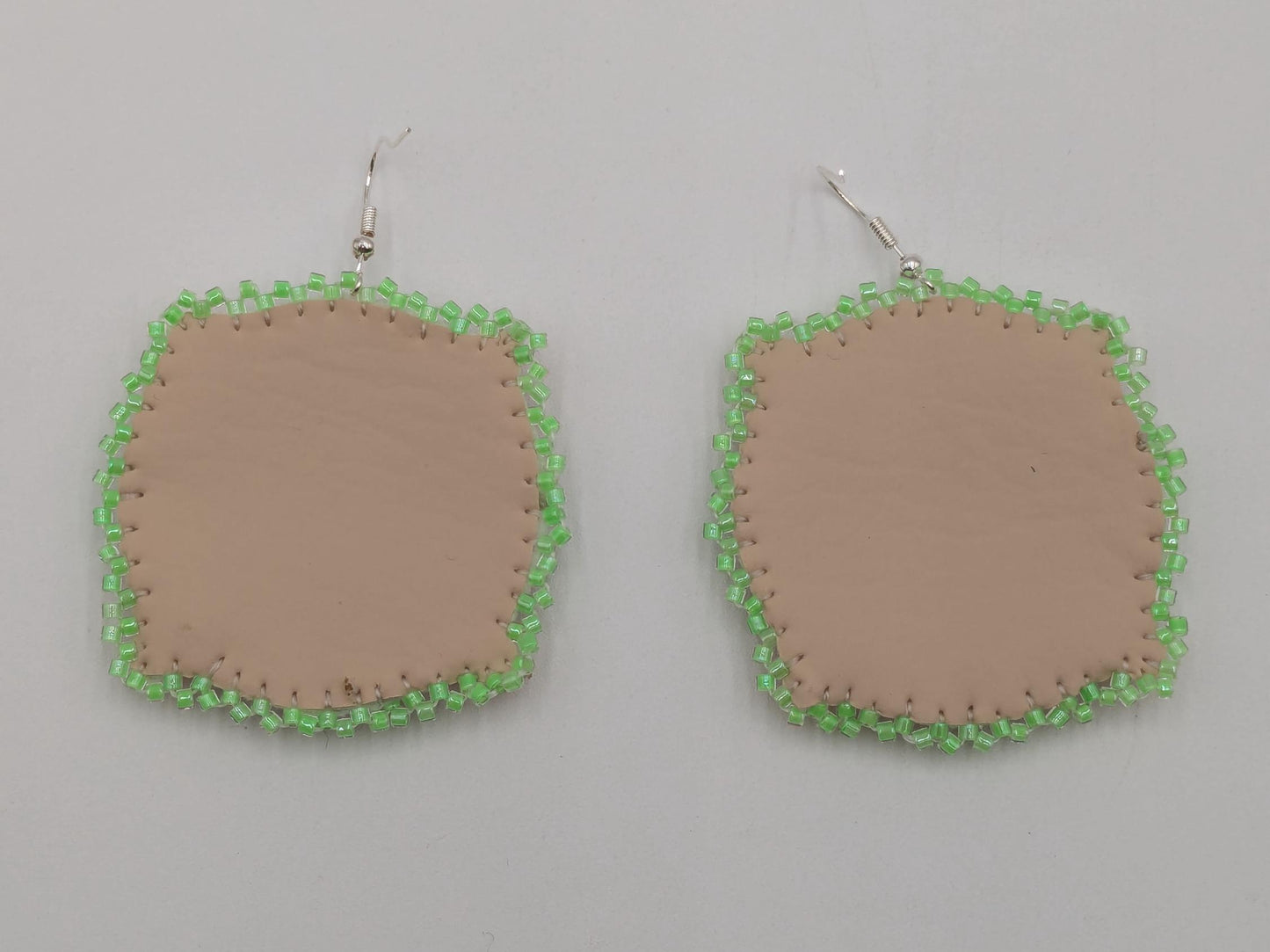 Hand Beaded Mirror Earrings: Anishinaabe/Ojibwe Design