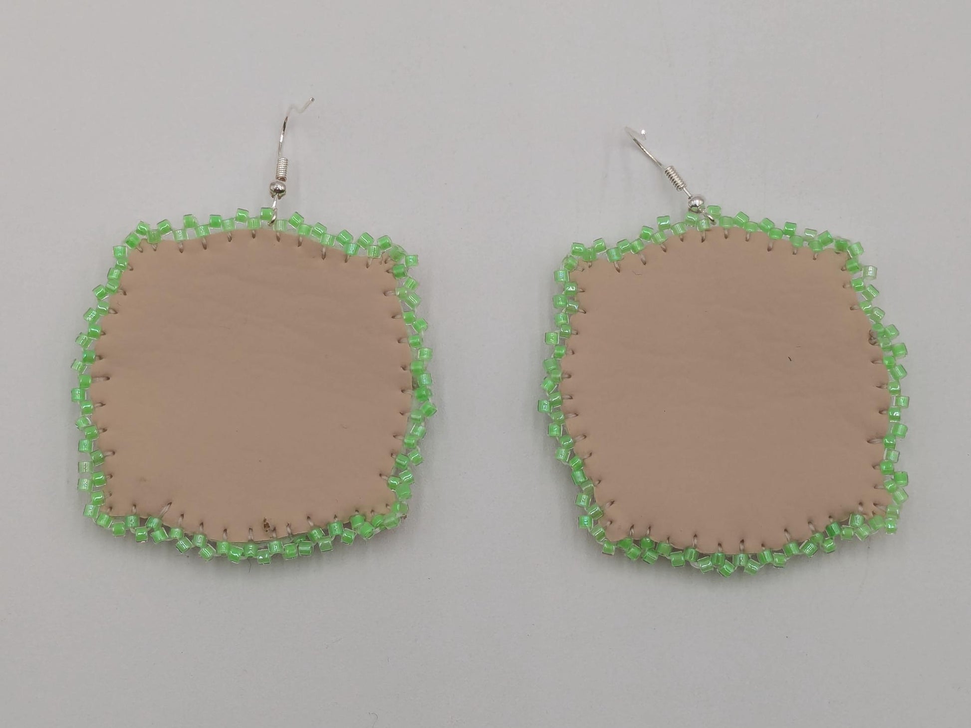 Hand Beaded Mirror Earrings: Anishinaabe/Ojibwe Design