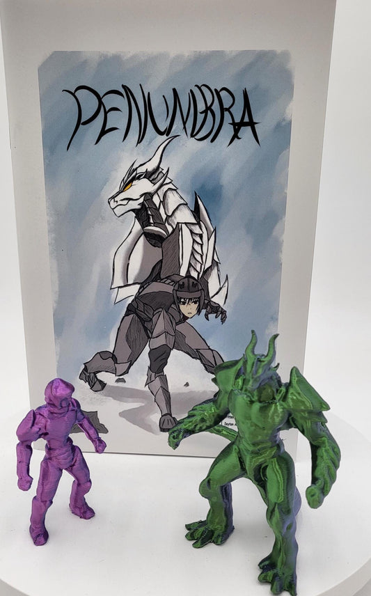 Original Graphic Novel and Action Figures set By Illustrator, Author and Sculptor, Dayton Adams: "Penumbra", A Manga Style Graphic Novel