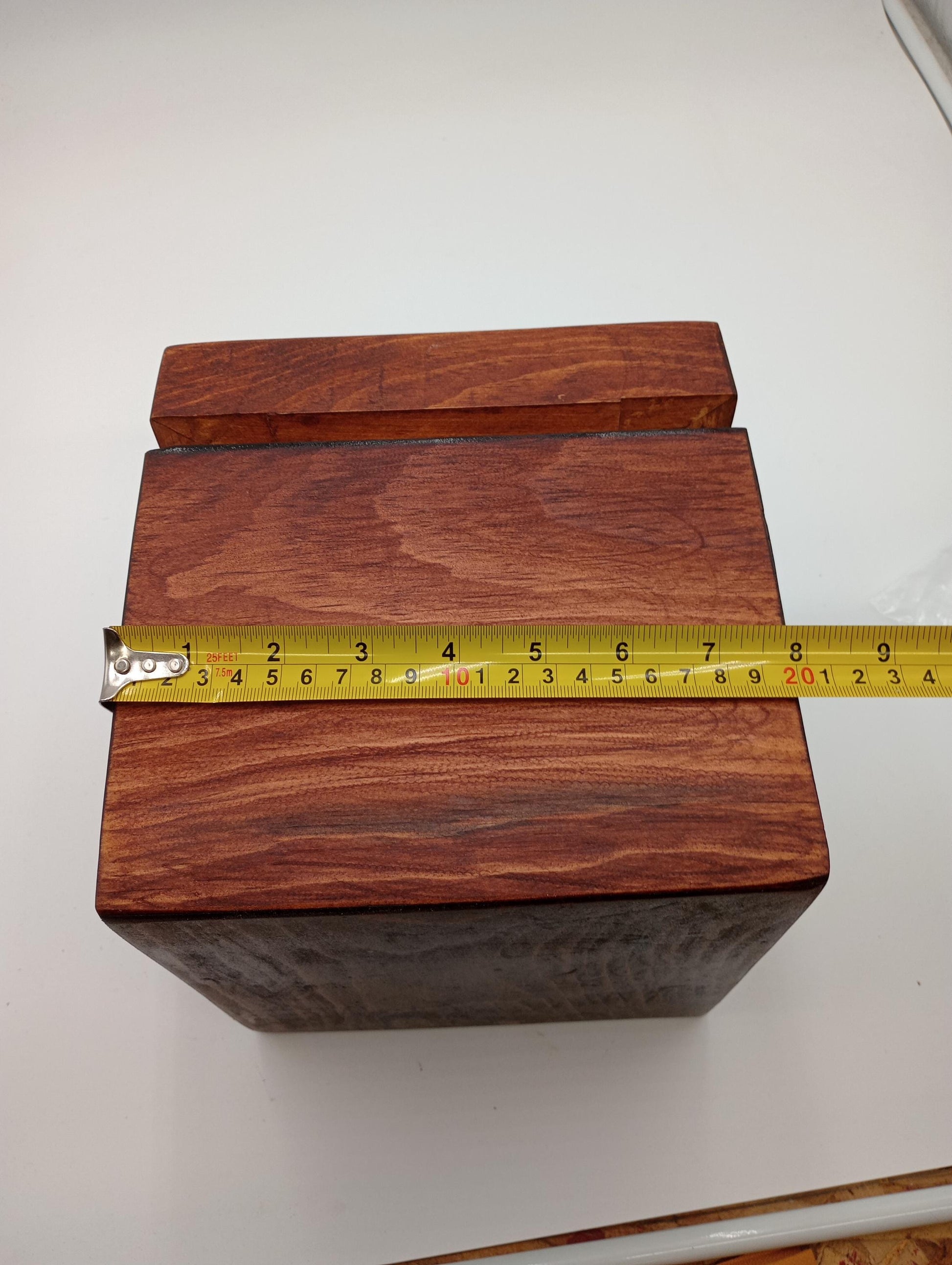 Handcrafted Wooden Urn: Tribal Artisan Design