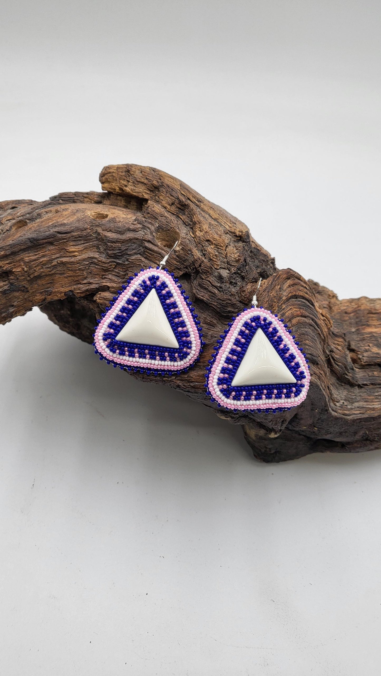 Hand Beaded Earrings: Anishinaabe/Ojibwe Beadwork, Hypoallergenic Hooks