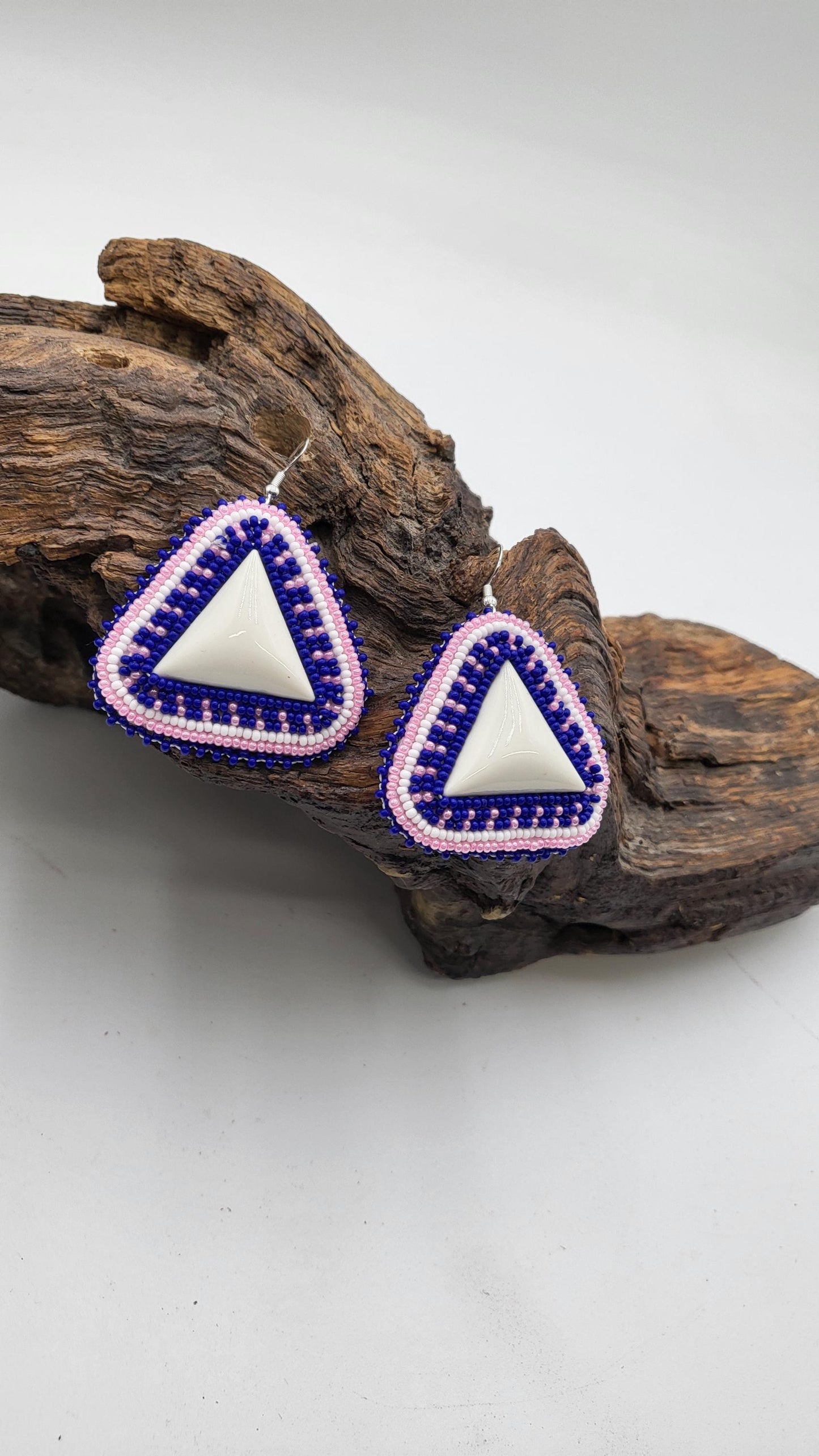 Hand Beaded Earrings: Anishinaabe/Ojibwe Beadwork, Hypoallergenic Hooks