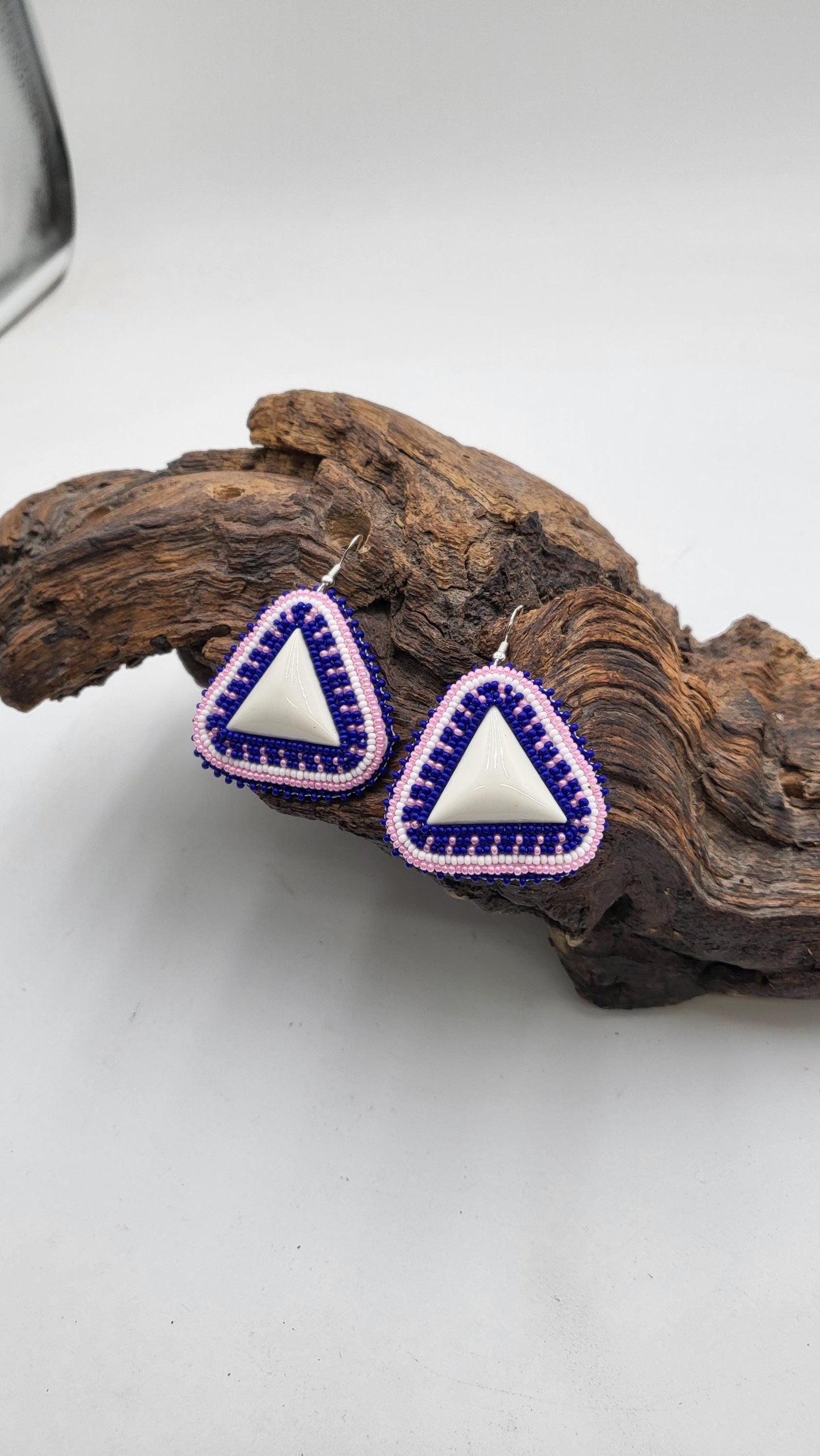 Hand Beaded Earrings: Anishinaabe/Ojibwe Beadwork, Hypoallergenic Hooks