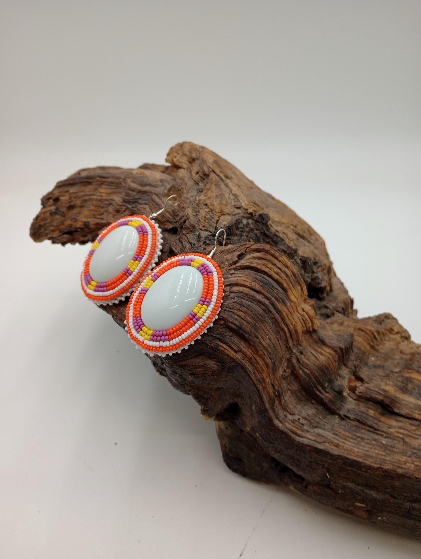 Hand Beaded Earrings: Anishinaabe/Ojibwe Beadwork, Hypoallergenic Hooks