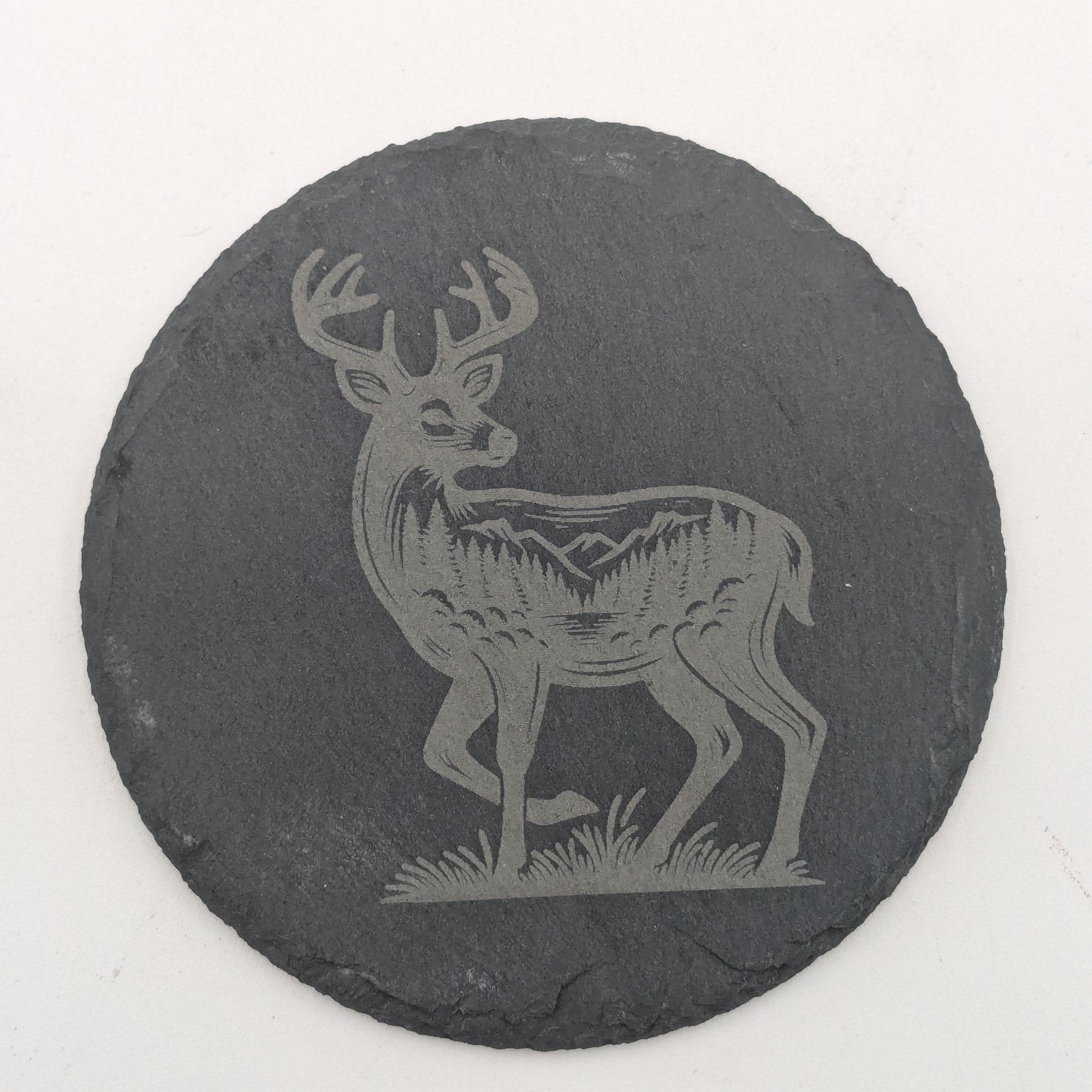 Etched Slate Coaster Set: Wild Spirit Animal Designs, 4-Piece