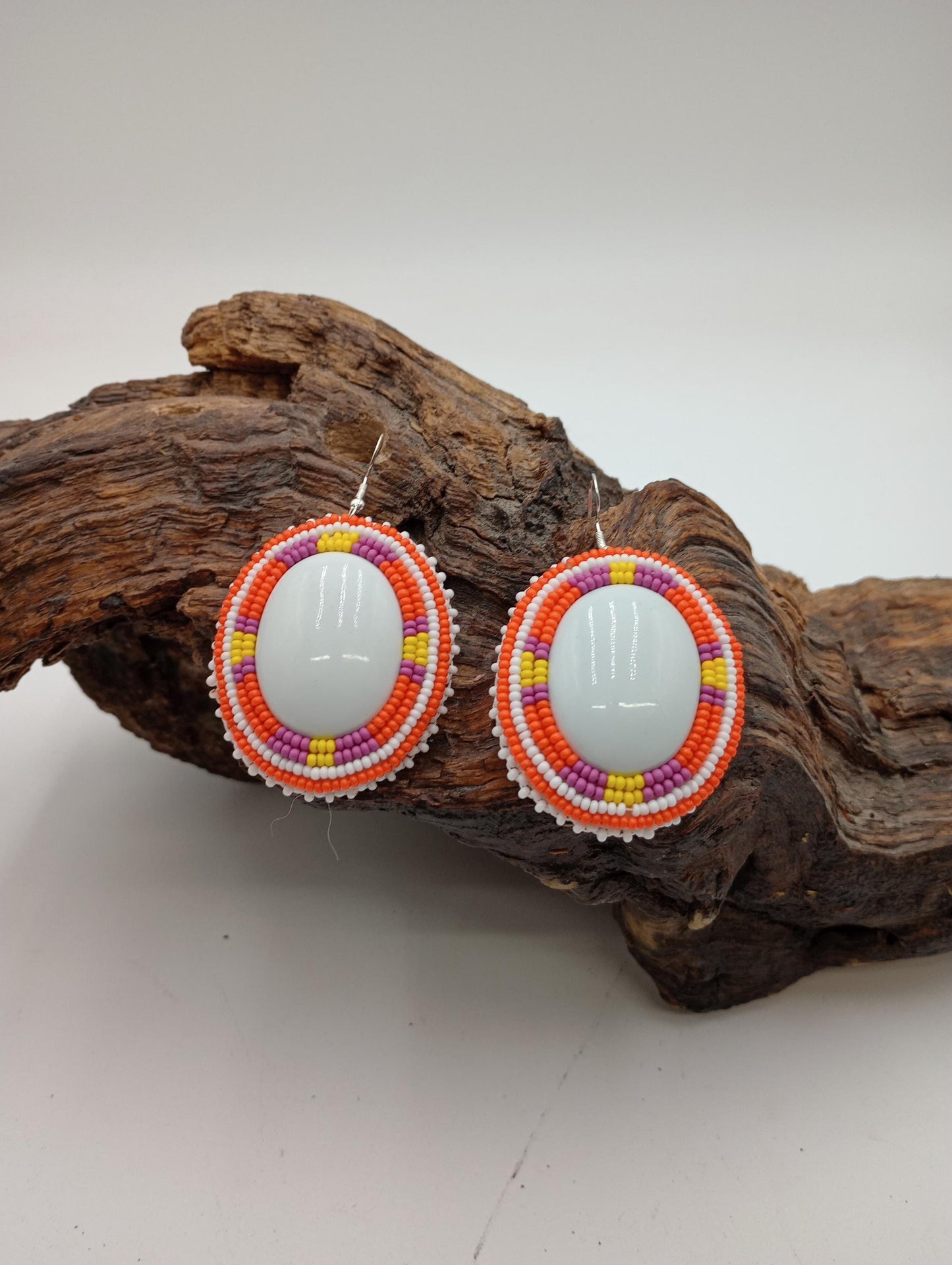 Hand Beaded Earrings: Anishinaabe/Ojibwe Beadwork, Hypoallergenic Hooks