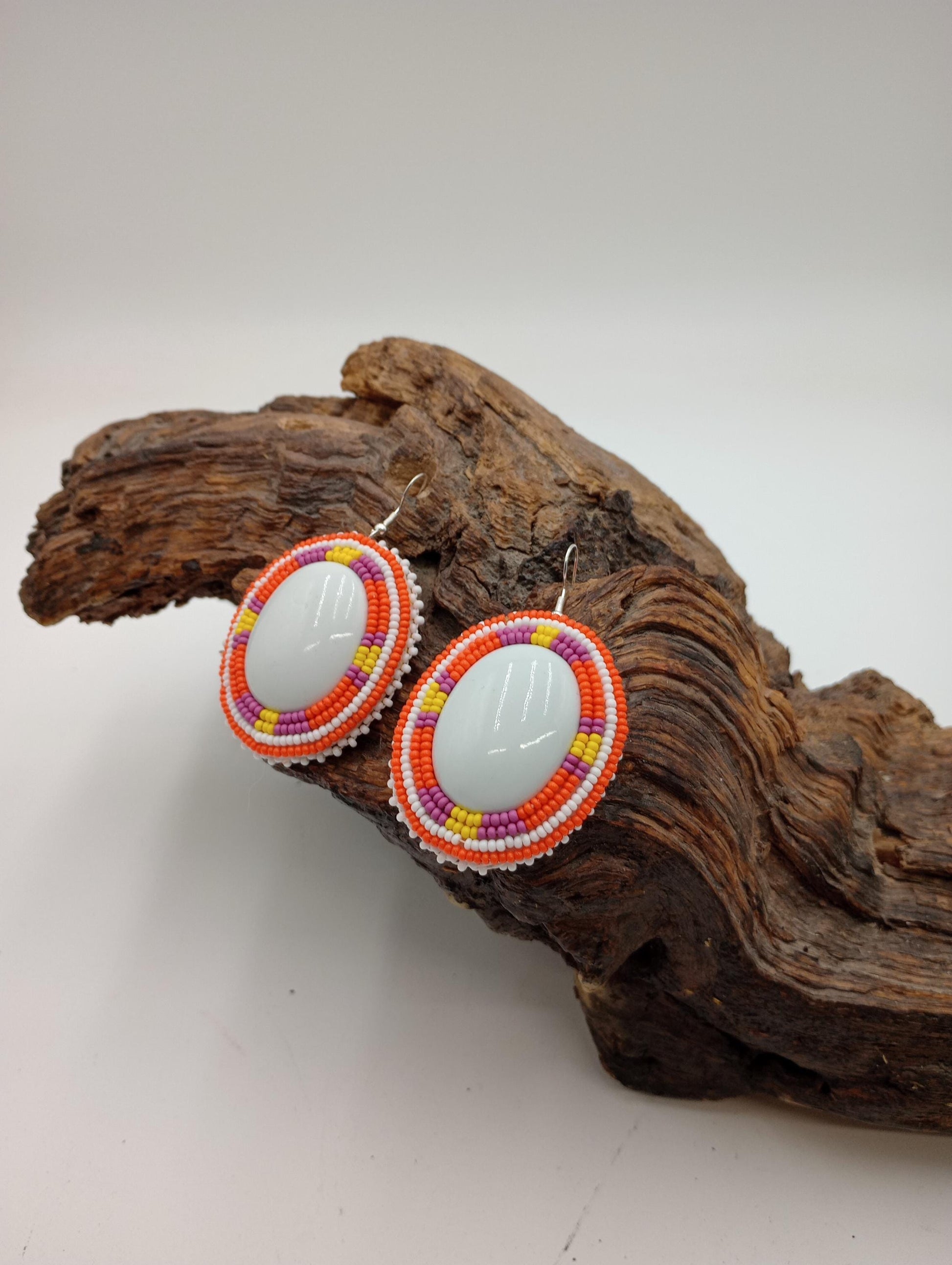 Hand Beaded Earrings: Anishinaabe/Ojibwe Beadwork, Hypoallergenic Hooks