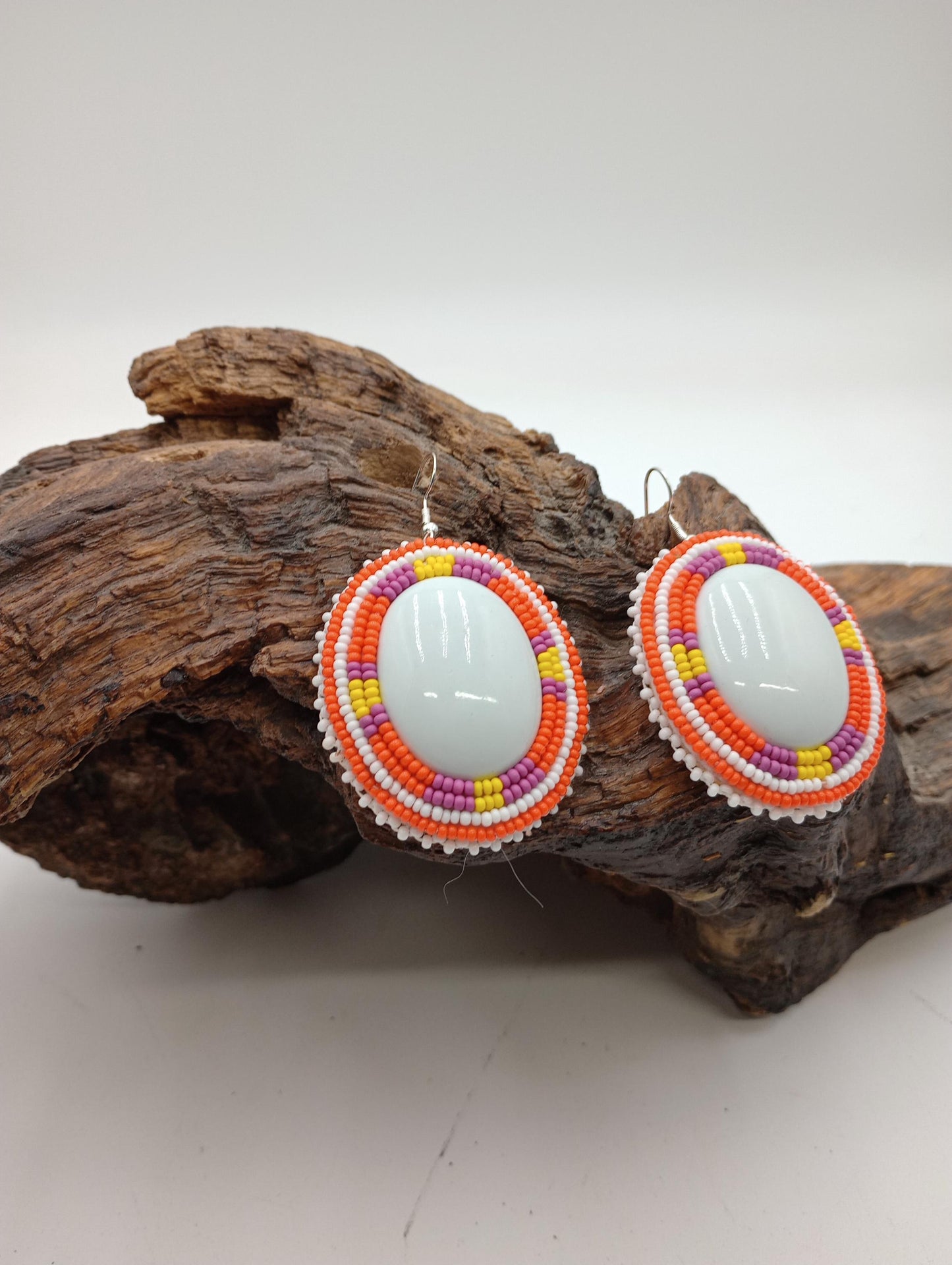 Hand Beaded Earrings: Anishinaabe/Ojibwe Beadwork, Hypoallergenic Hooks