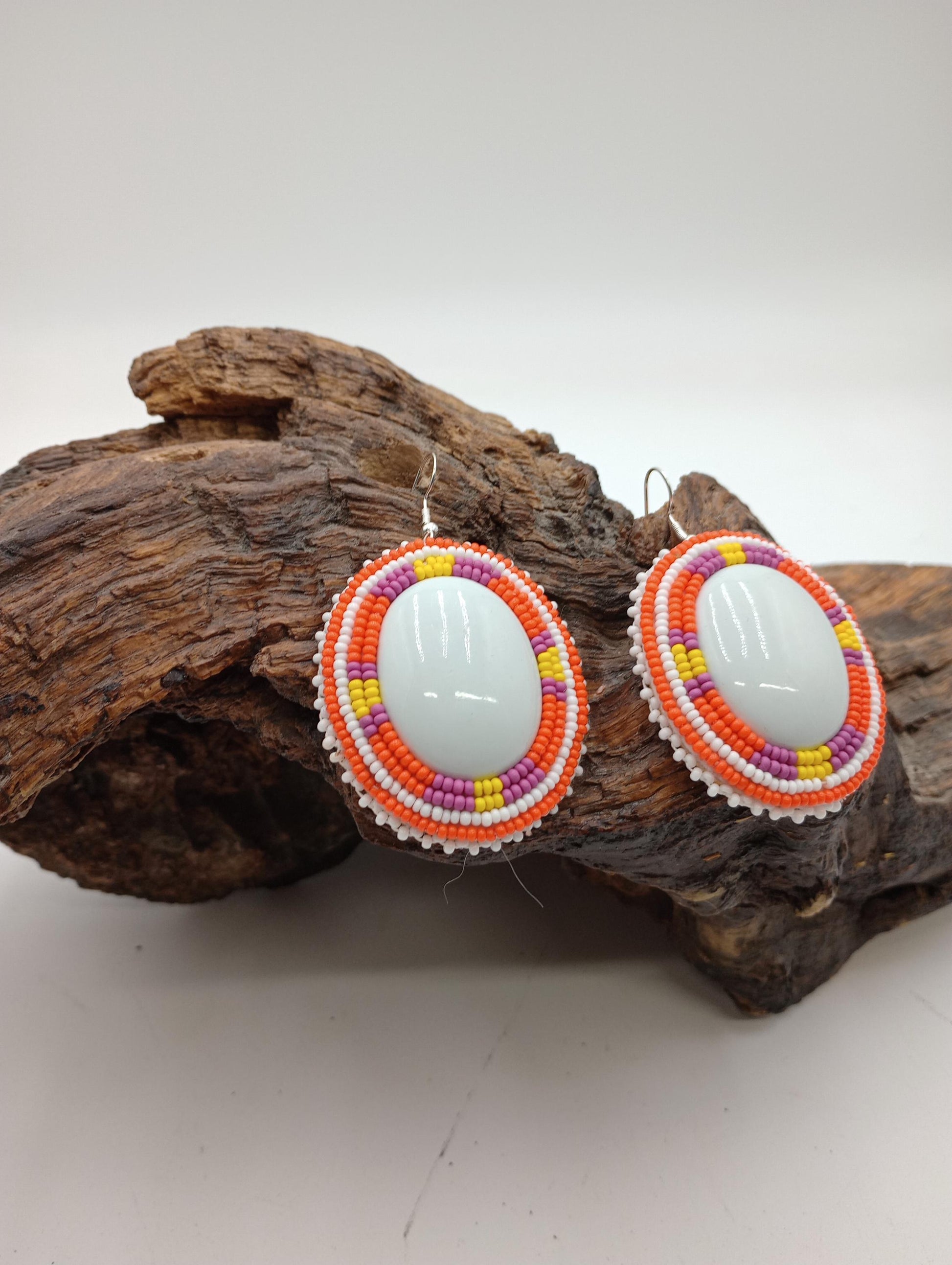 Hand Beaded Earrings: Anishinaabe/Ojibwe Beadwork, Hypoallergenic Hooks