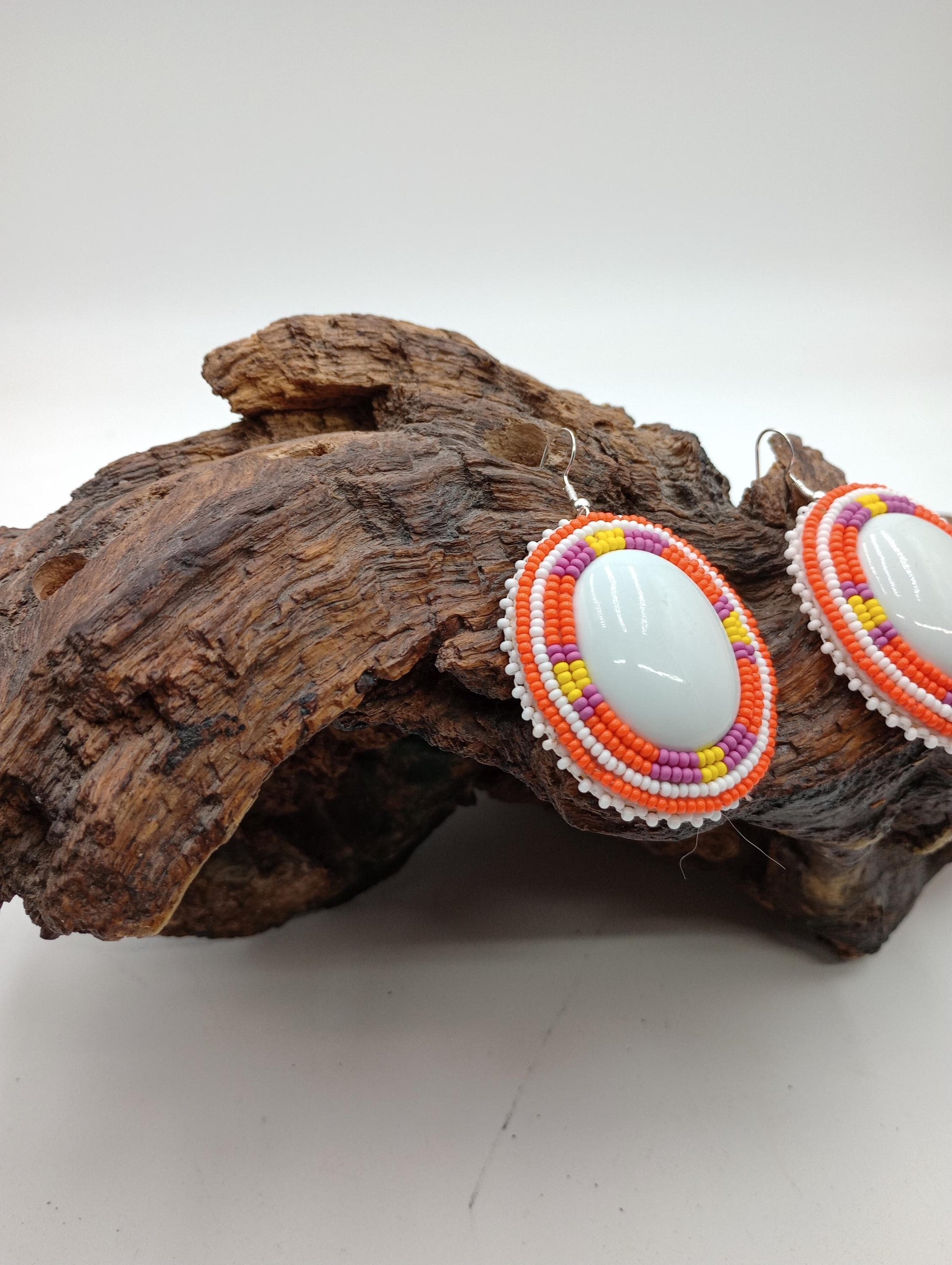 Hand Beaded Earrings: Anishinaabe/Ojibwe Beadwork, Hypoallergenic Hooks