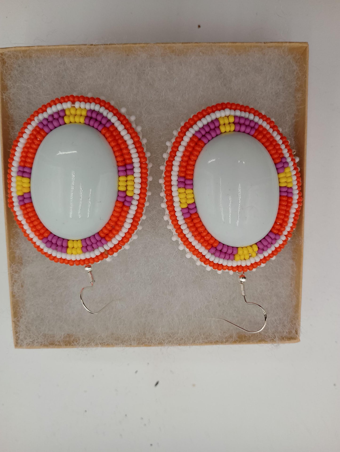 Hand Beaded Earrings: Anishinaabe/Ojibwe Beadwork, Hypoallergenic Hooks