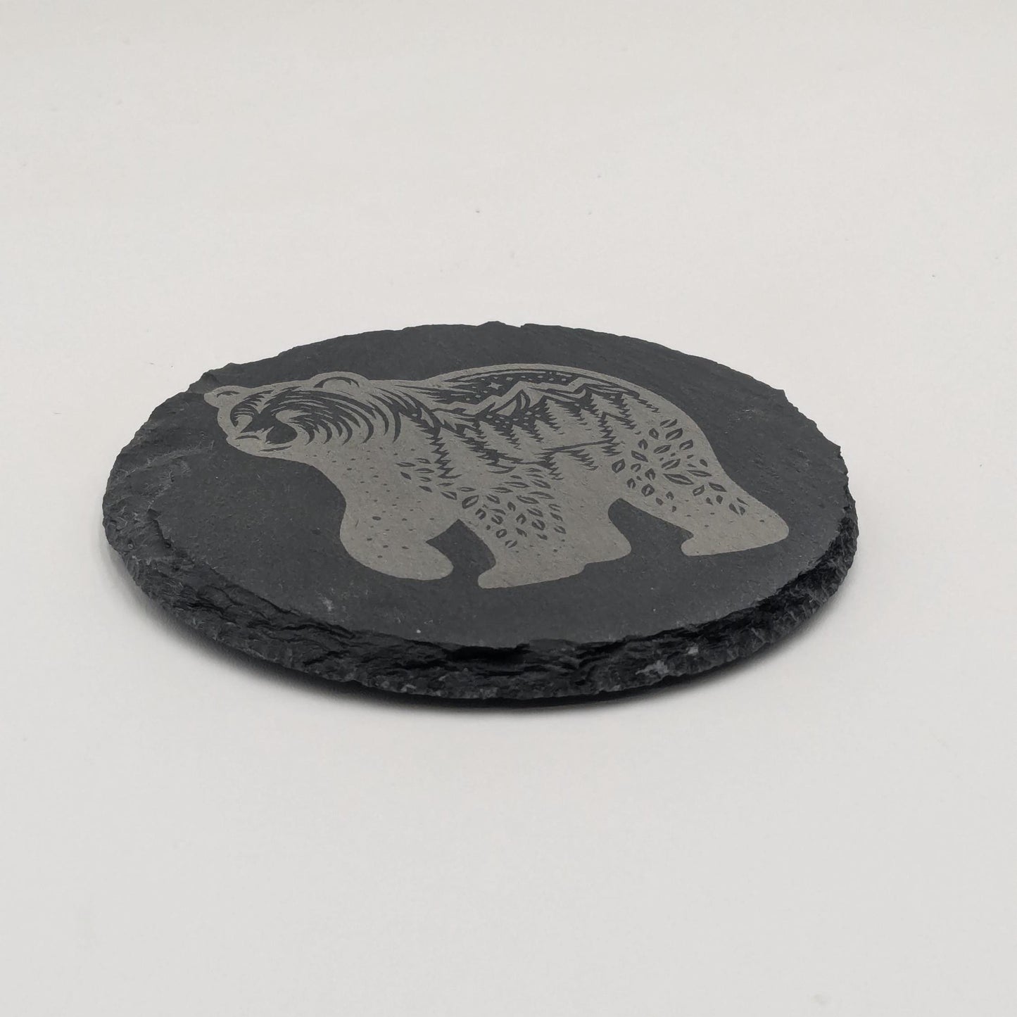 Etched Slate Coaster Set: Wild Spirit Animal Designs, 4-Piece