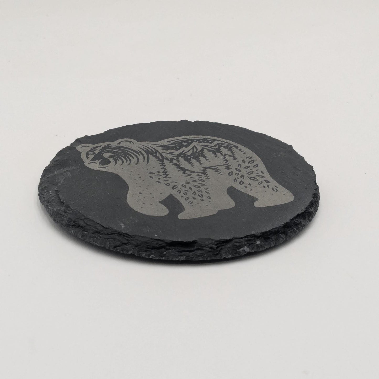 Etched Slate Coaster Set: Wild Spirit Animal Designs, 4-Piece