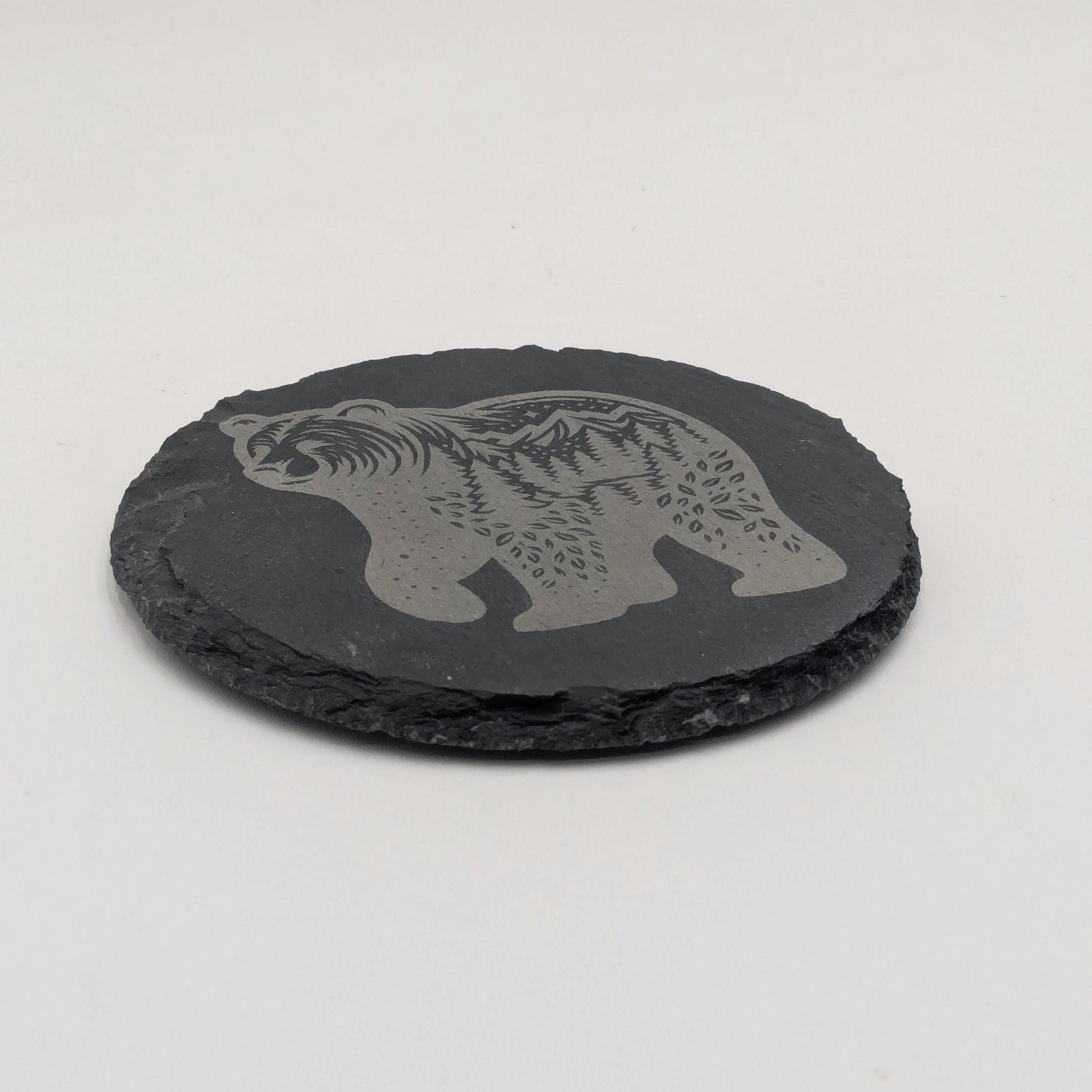 Etched Slate Coaster Set: Wild Spirit Animal Designs, 4-Piece