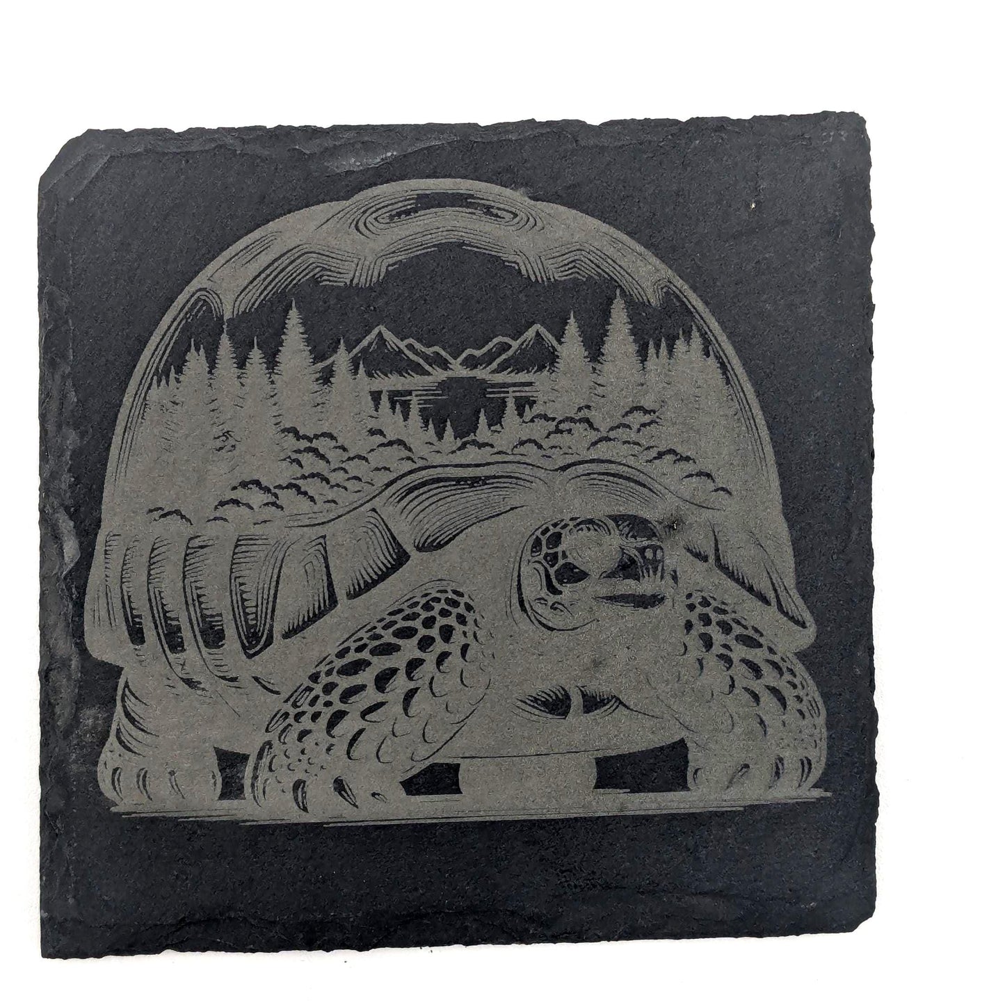 Etched Slate Coasters: Animal & Nature Scenes, Set Of 4