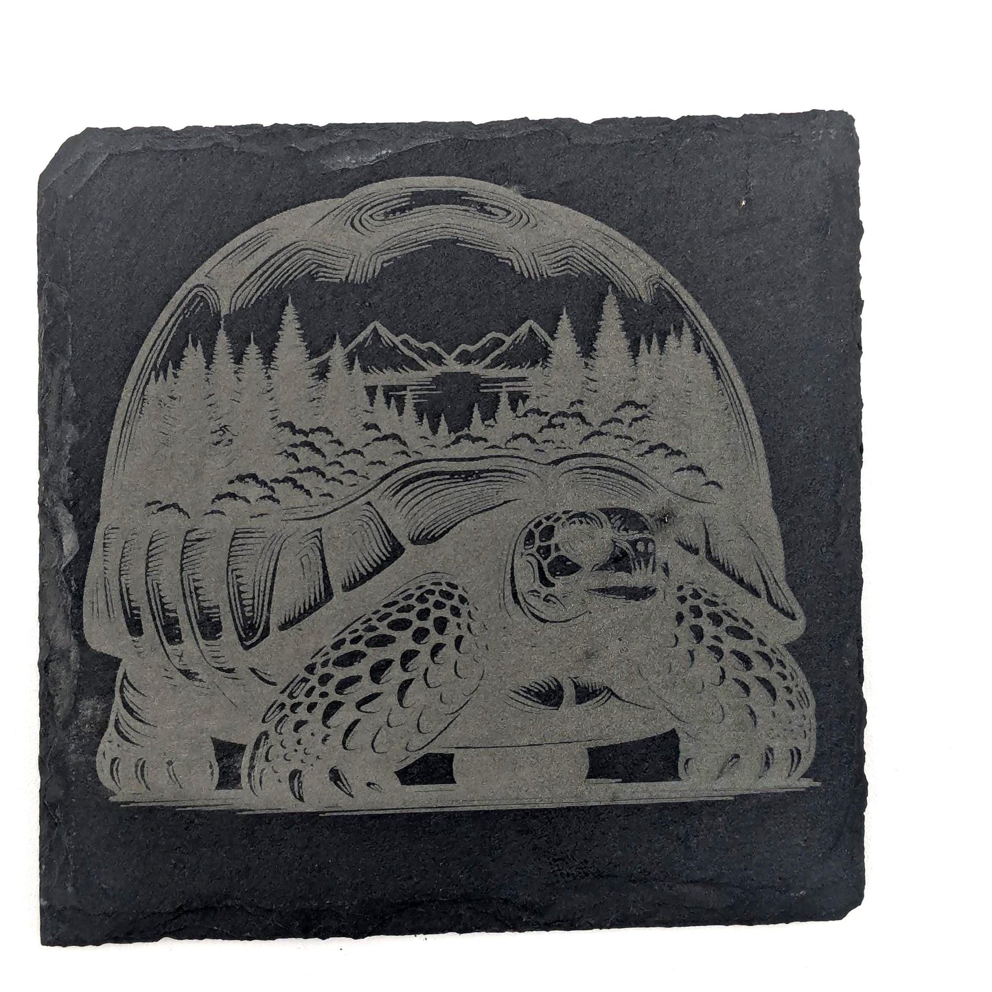 Etched Slate Coasters: Animal & Nature Scenes, Set of 4