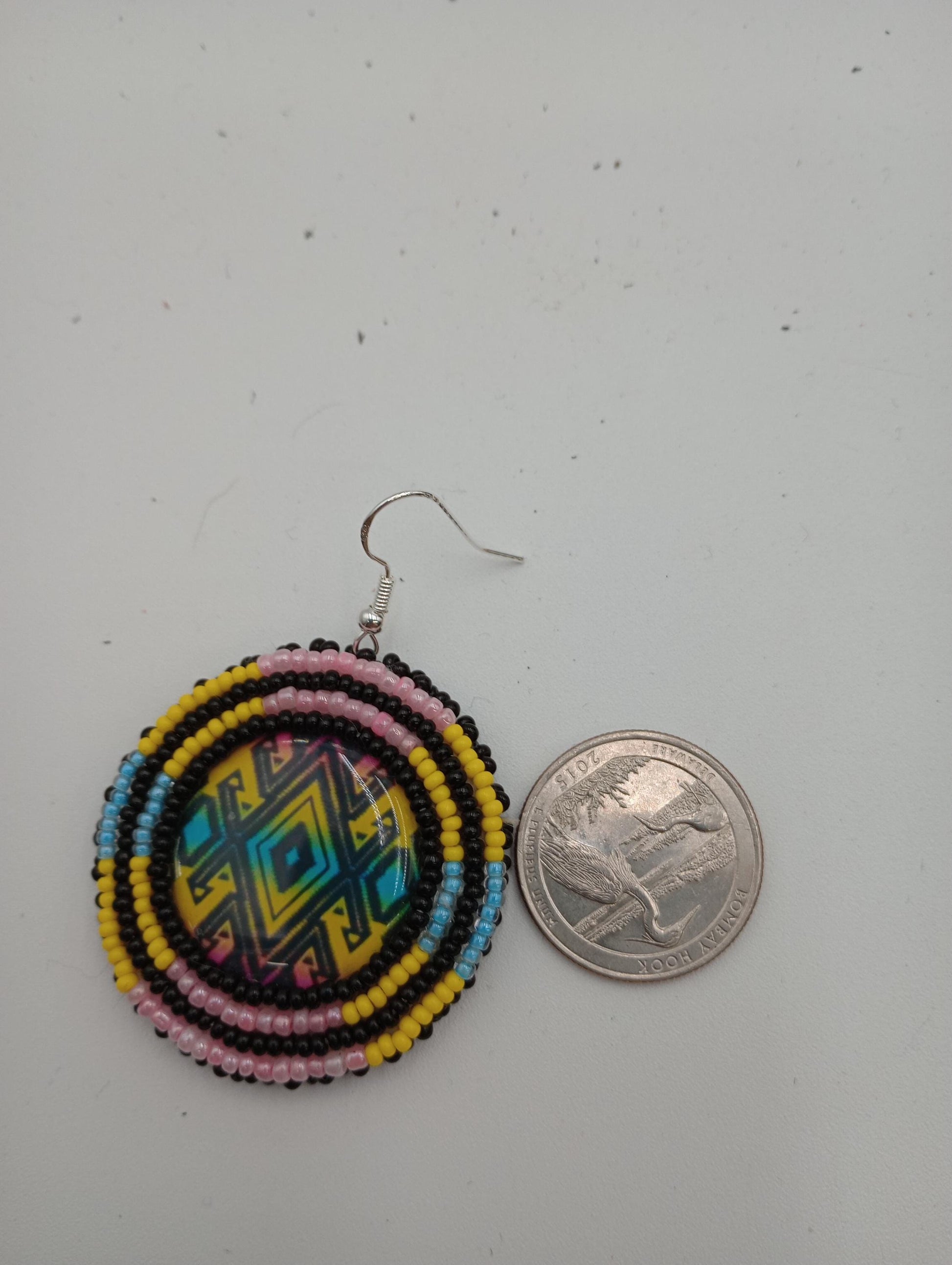 Hand Beaded Earrings: Anishinaabe/Ojibwe Beadwork, Hypoallergenic Hooks