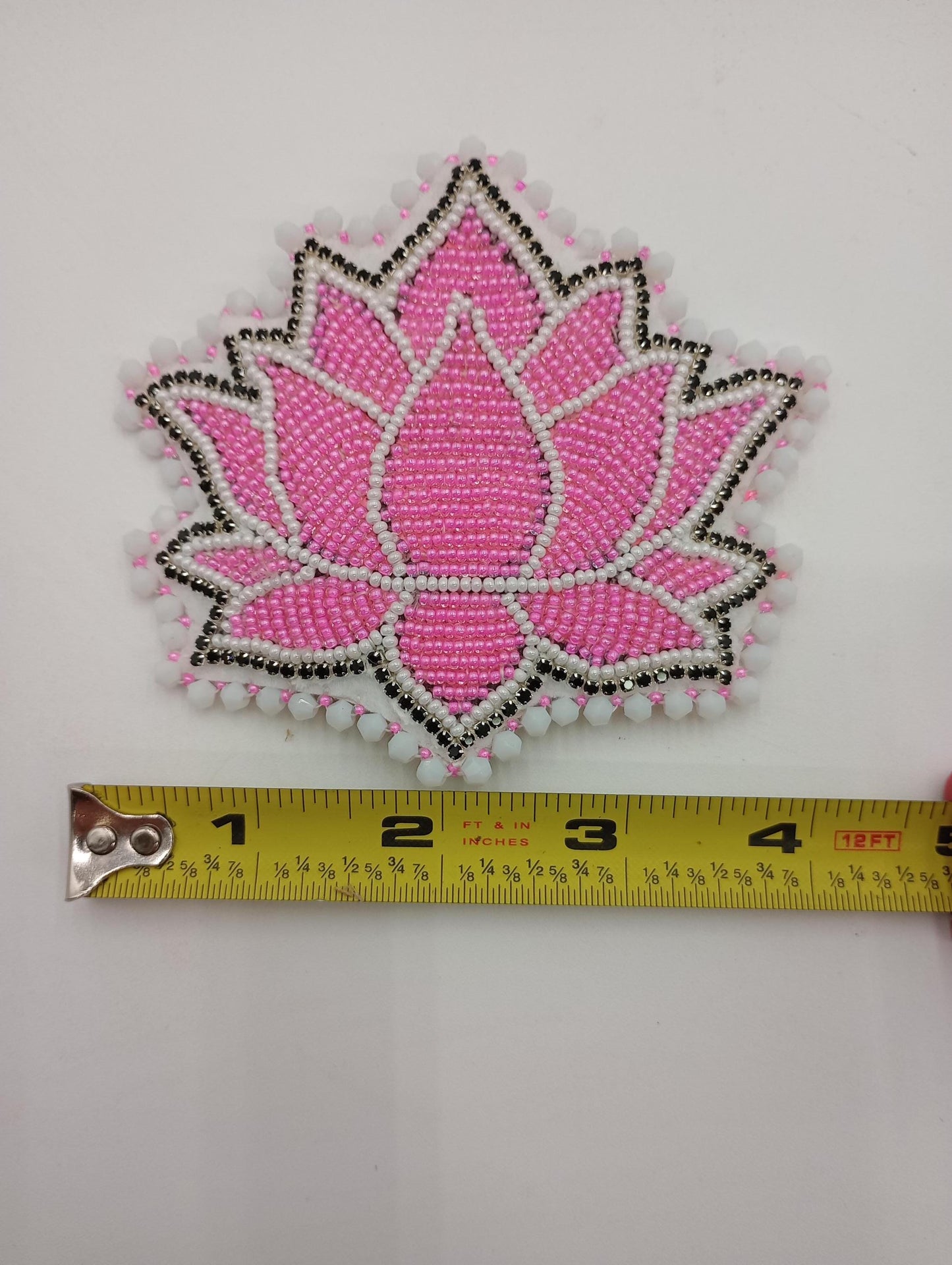 Hand Beaded Flower Barrette: Ojibwe Anishinaabe Beadwork