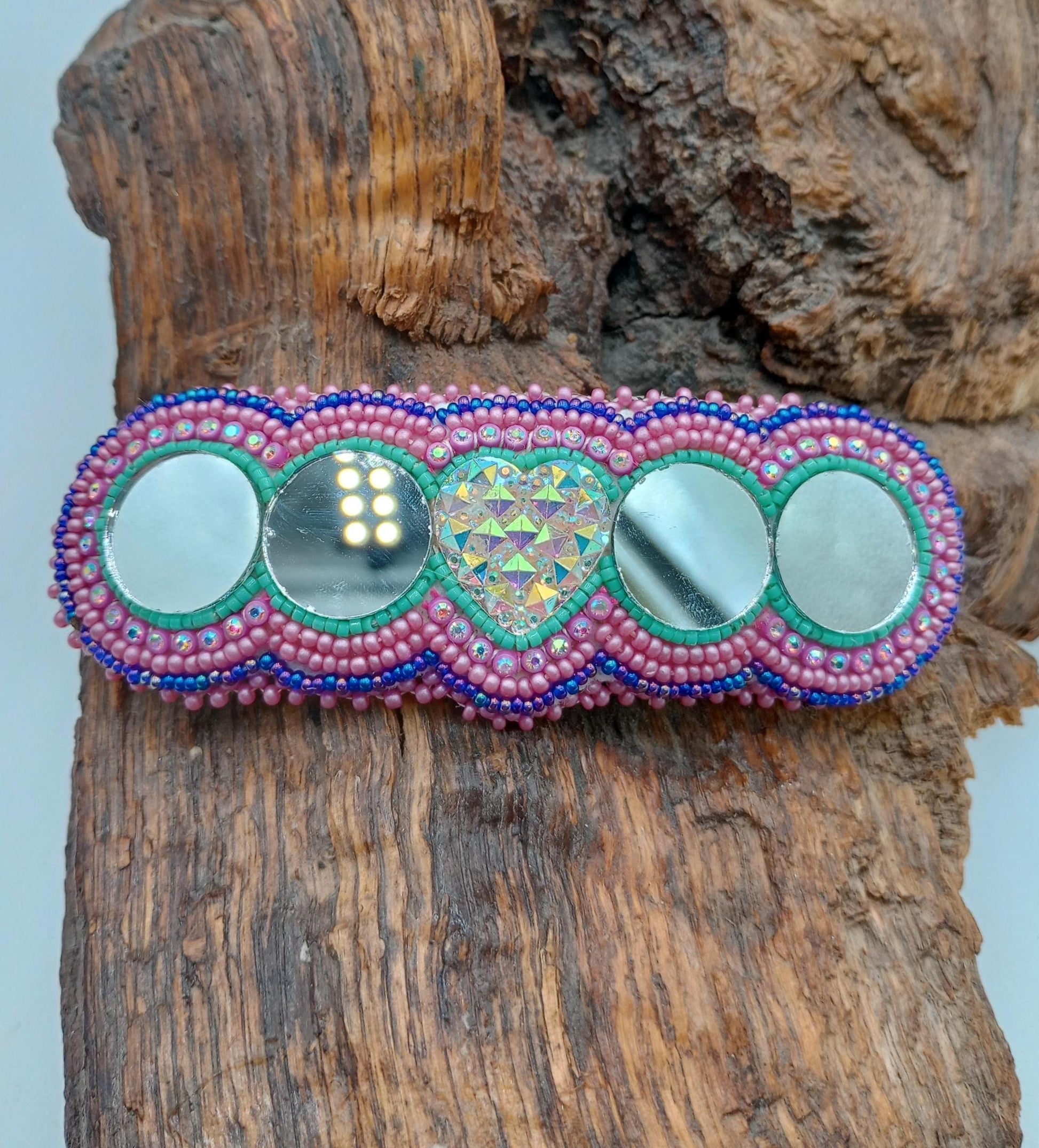 Hand Beaded Barrette Ojibwe Anishinaabe Made