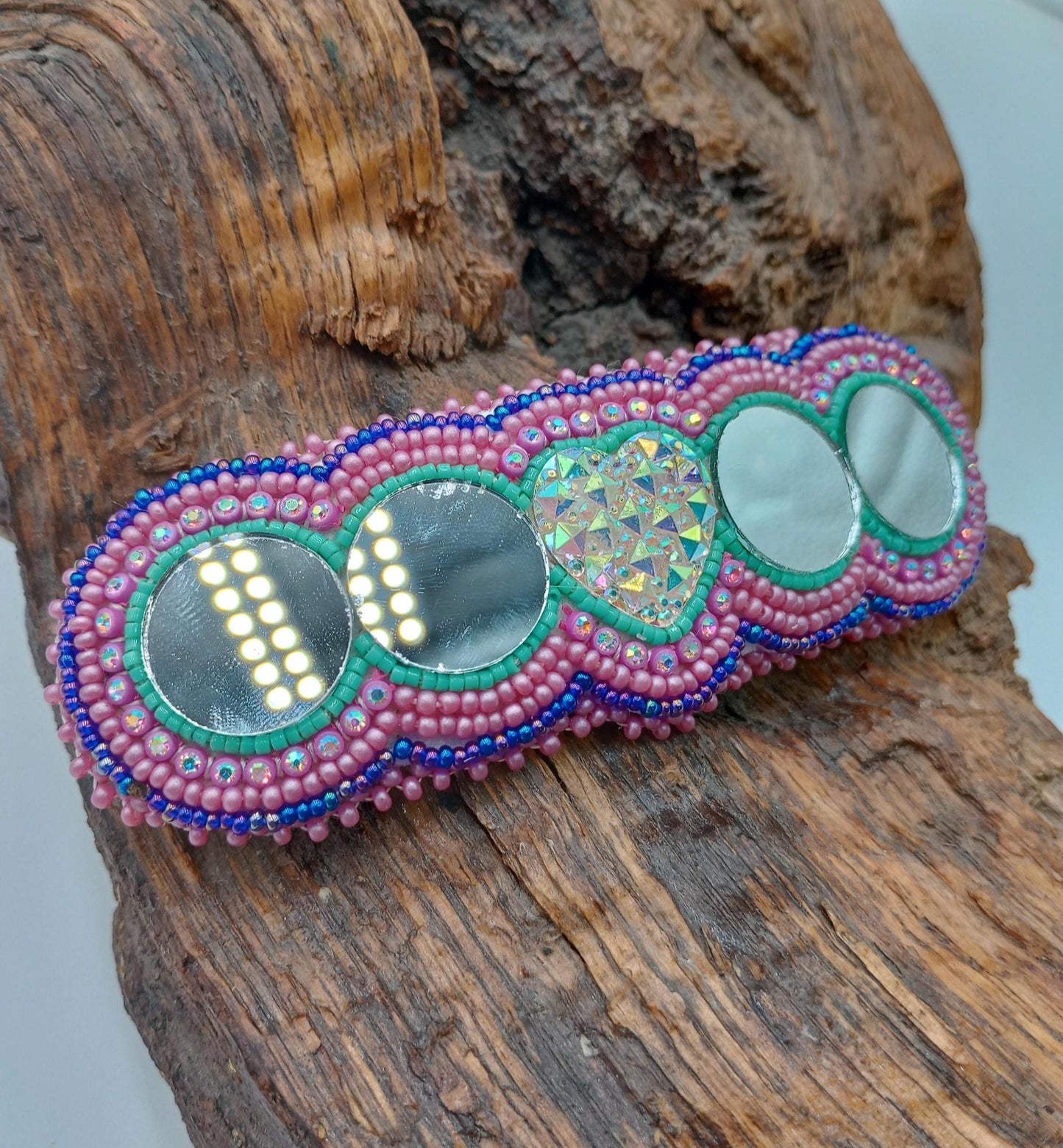 Hand Beaded Barrette Ojibwe Anishinaabe Made