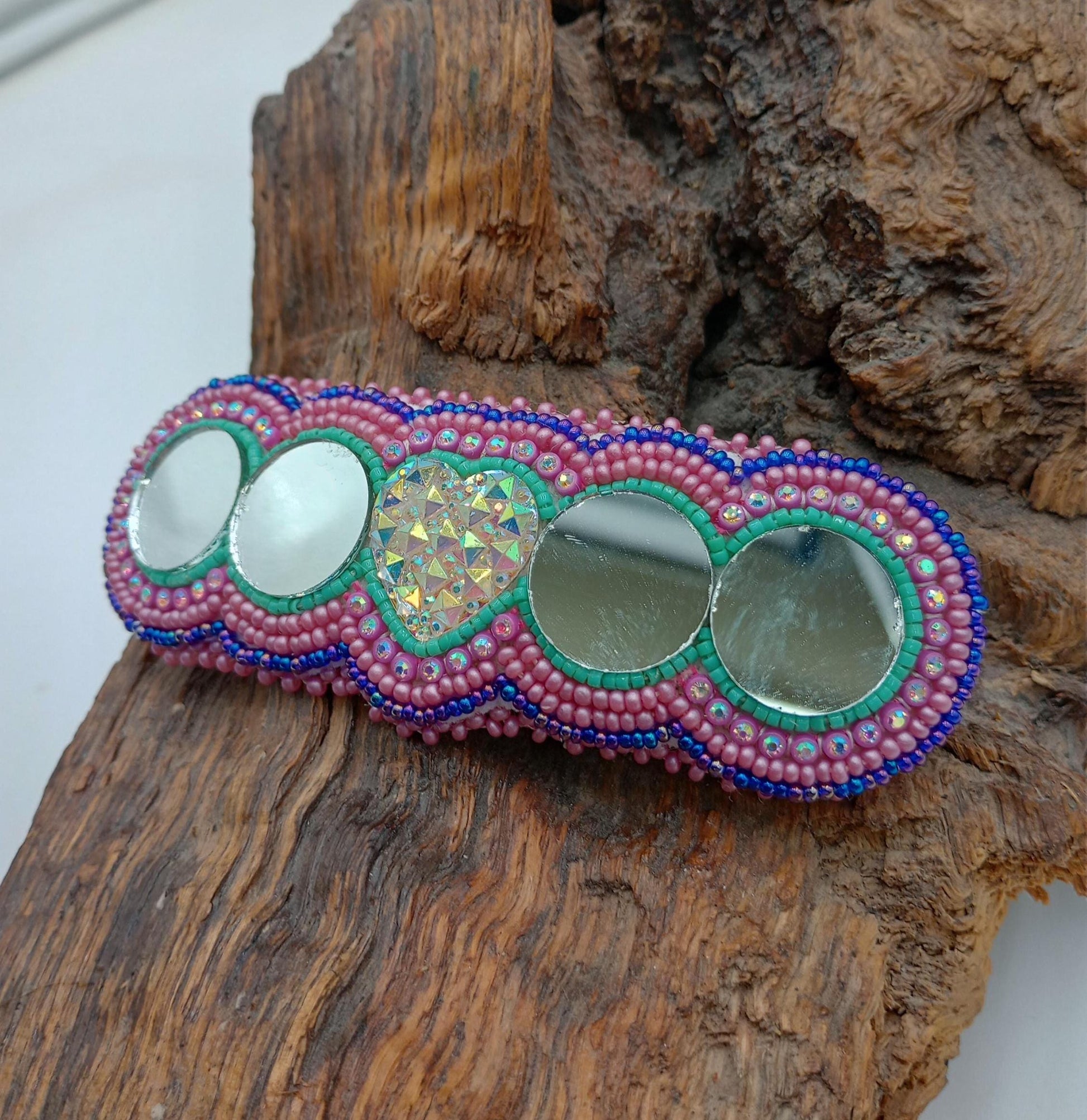 Hand Beaded Barrette Ojibwe Anishinaabe Made