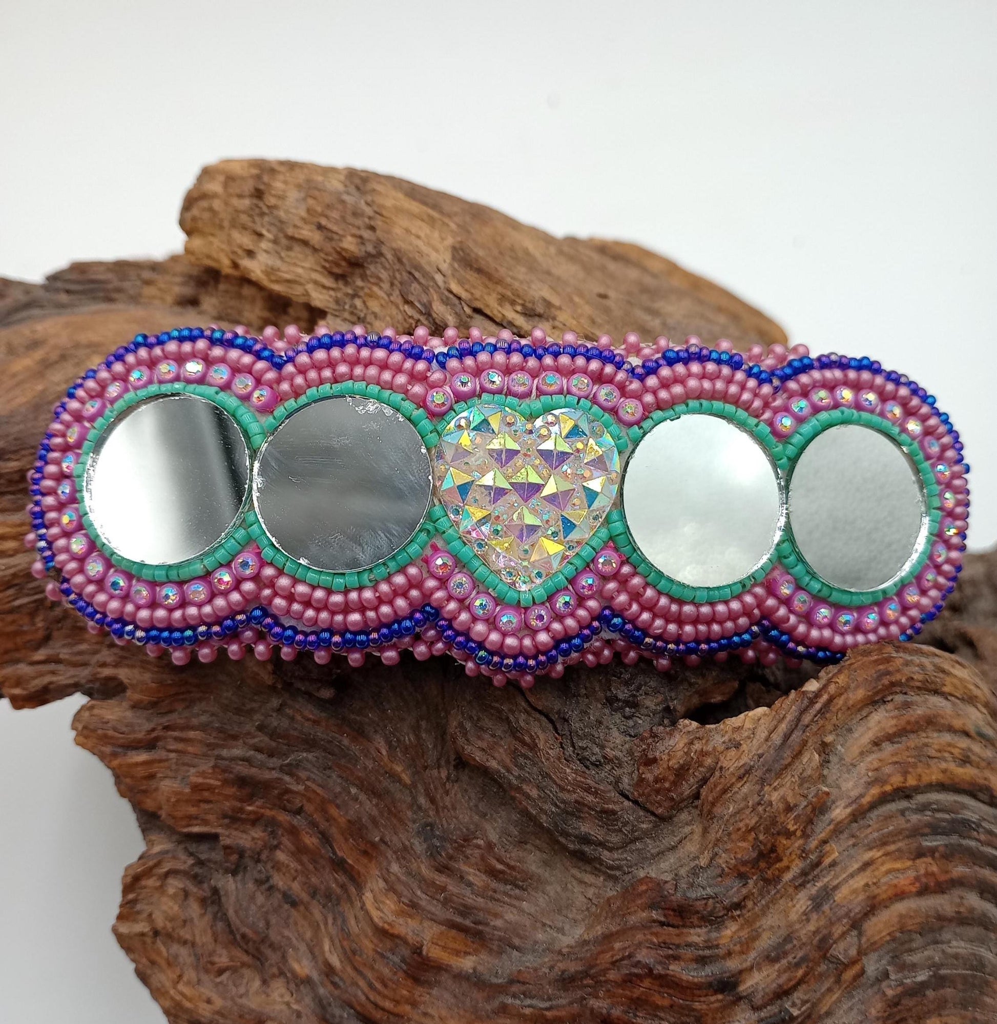 Hand Beaded Barrette Ojibwe Anishinaabe Made