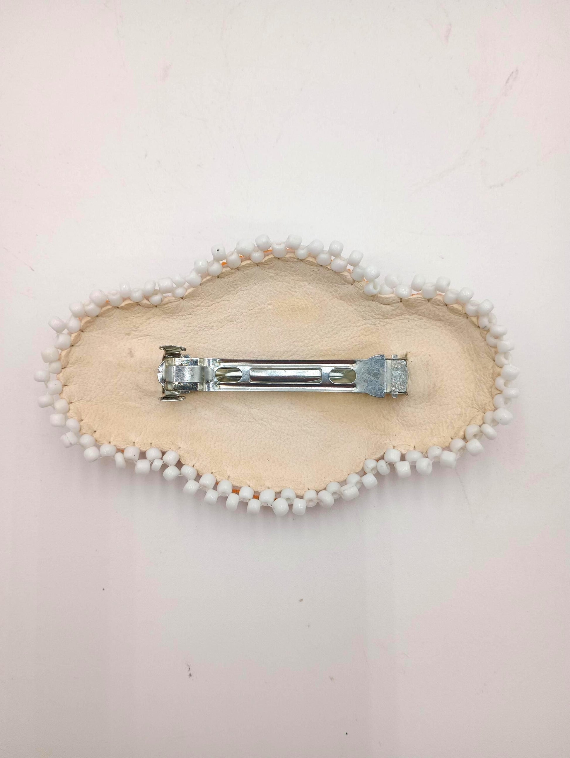 Hand Beaded Barrette: Ojibwe/Anishinaabe Made - Traditional Design