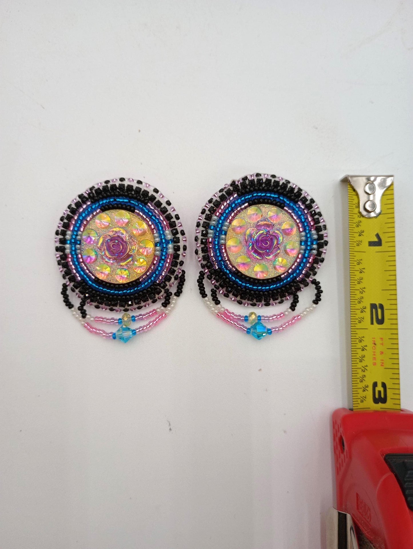 Hand Beaded Earrings: Anishinaabe/Ojibwe Beadwork, Hypoallergenic Hooks