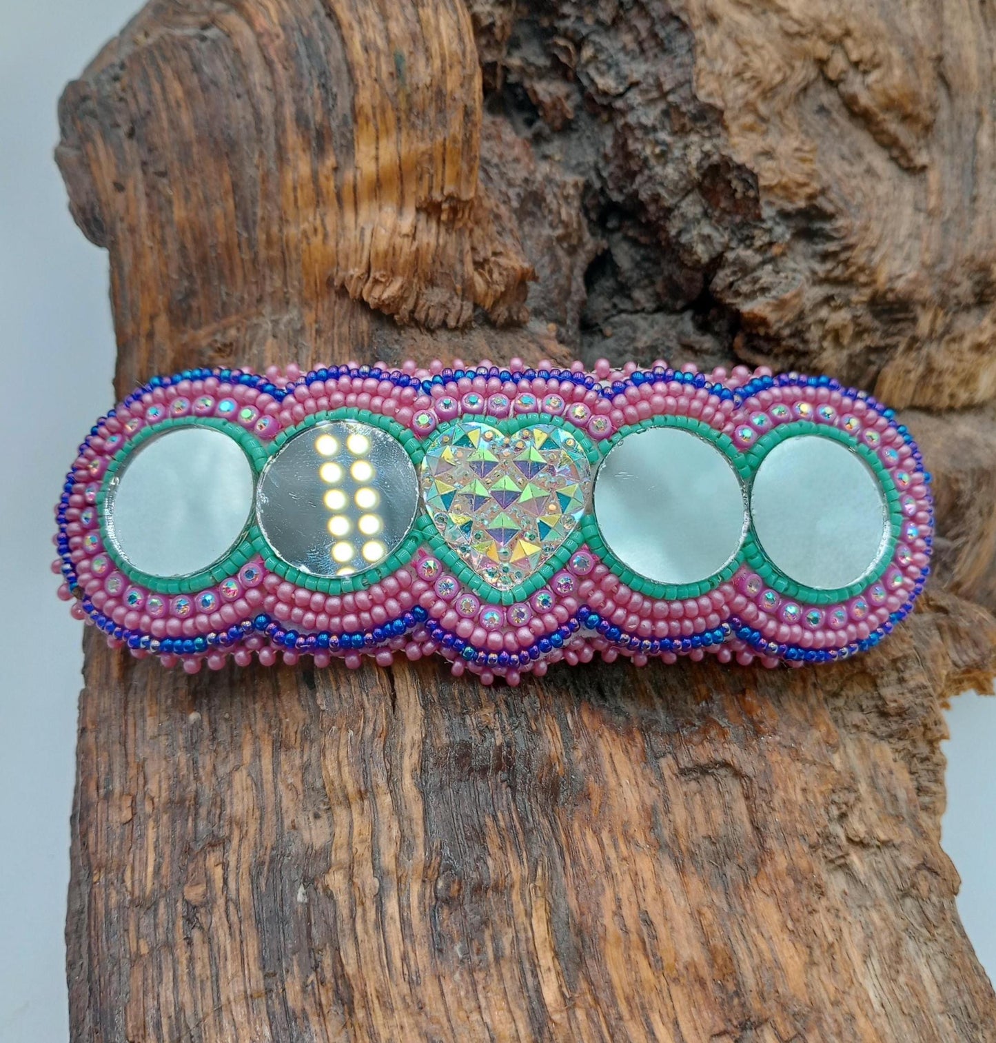 Hand Beaded Barrette Ojibwe Anishinaabe Made