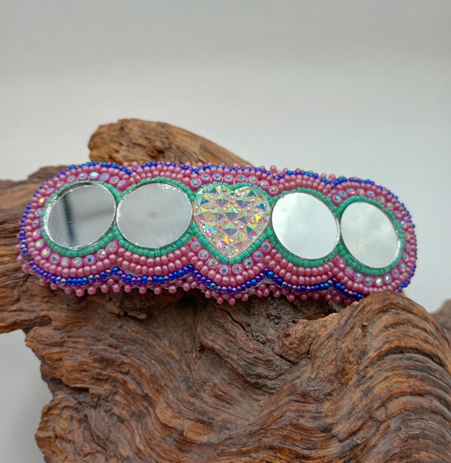 Hand Beaded Barrette Ojibwe Anishinaabe Made