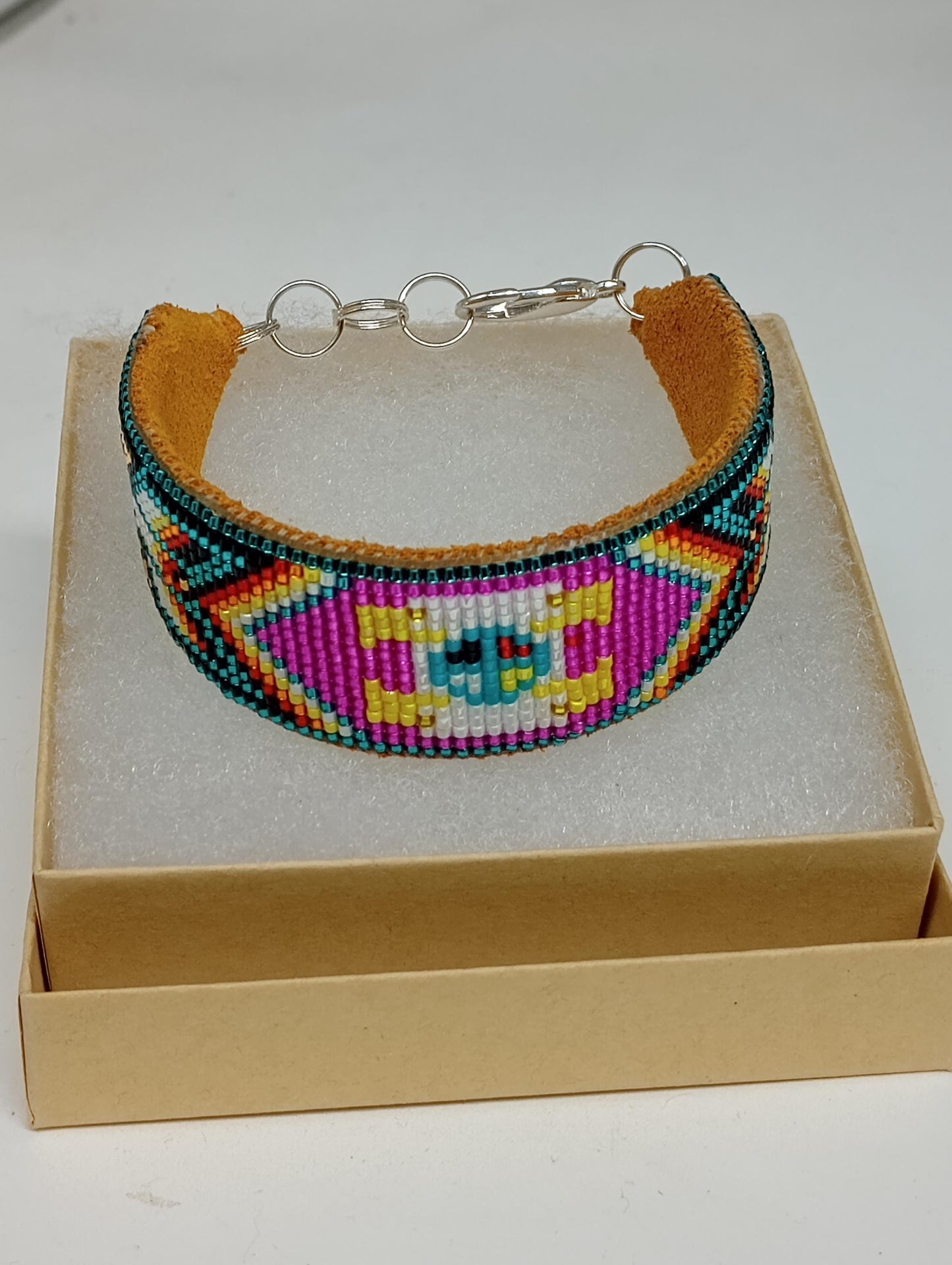 Hand Loom Beaded Bracelet – Anishinaabe Ojibwe Made, Four Directions