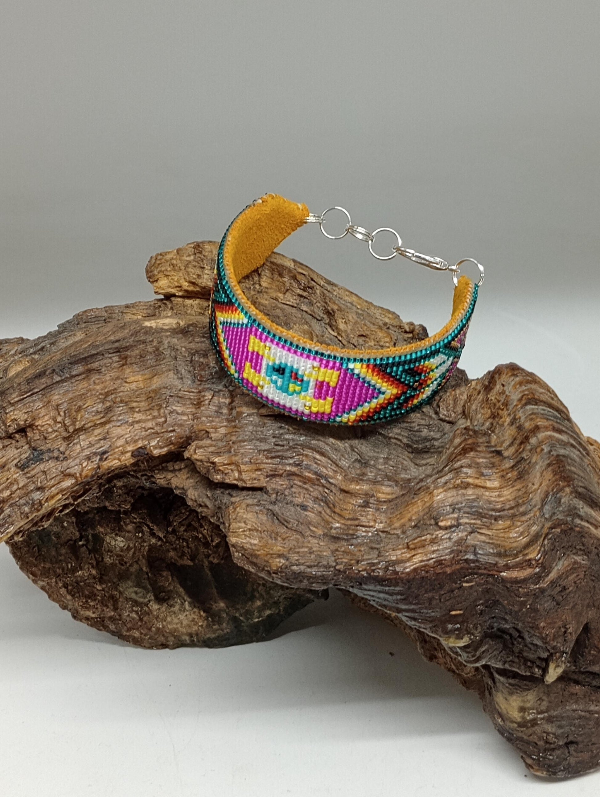 Hand Loom Beaded Bracelet – Anishinaabe Ojibwe Made, Four Directions