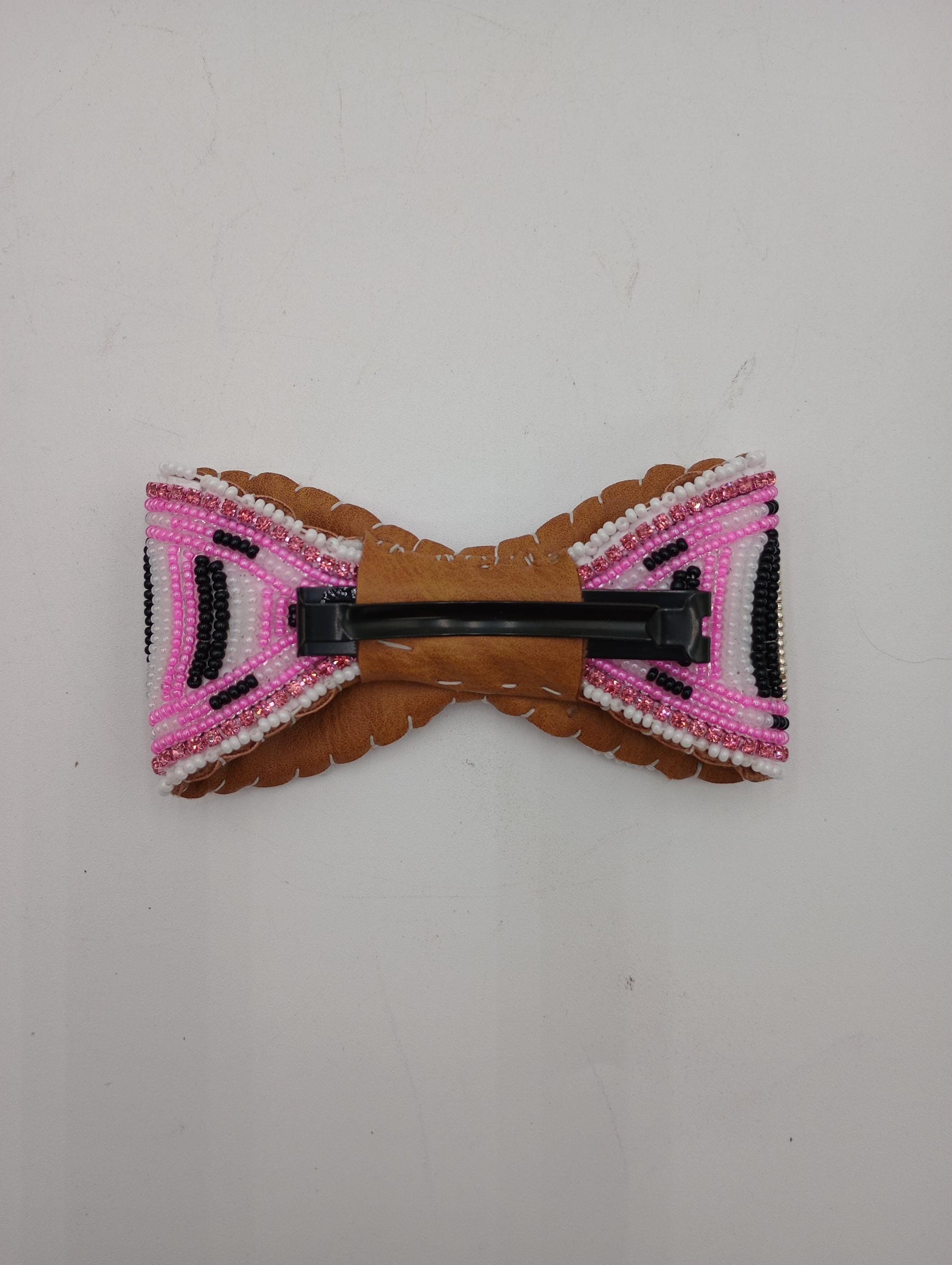 Hand Beaded Hair Barrette - Ojibwe Beading - 3 dimensional