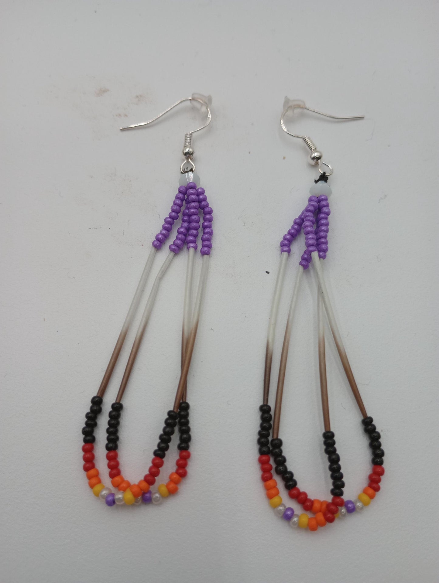 Handmade Porcupine Quill Earrings: Anishinaabe Beadwork