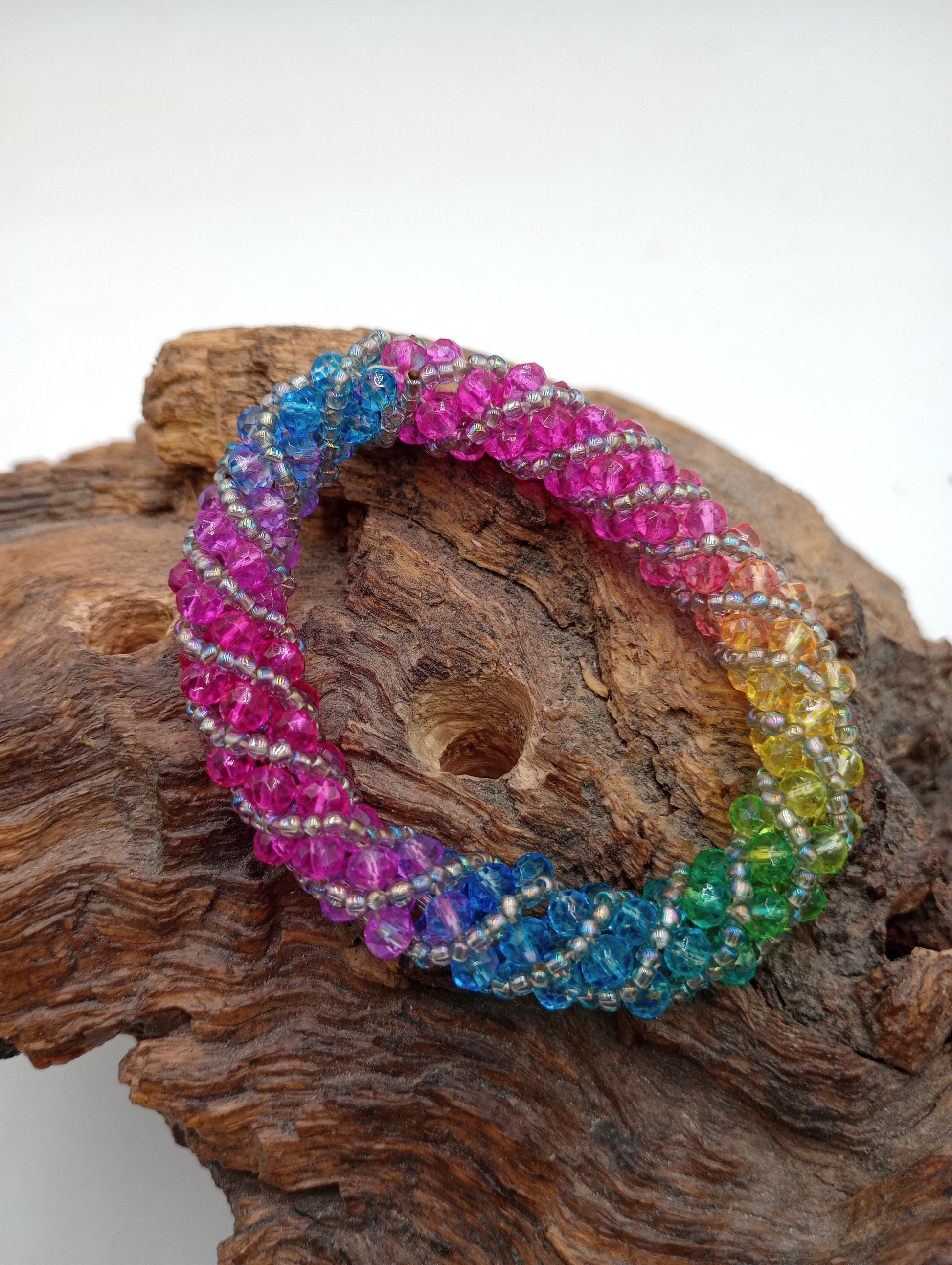 Hand made spiral stitch bracelet