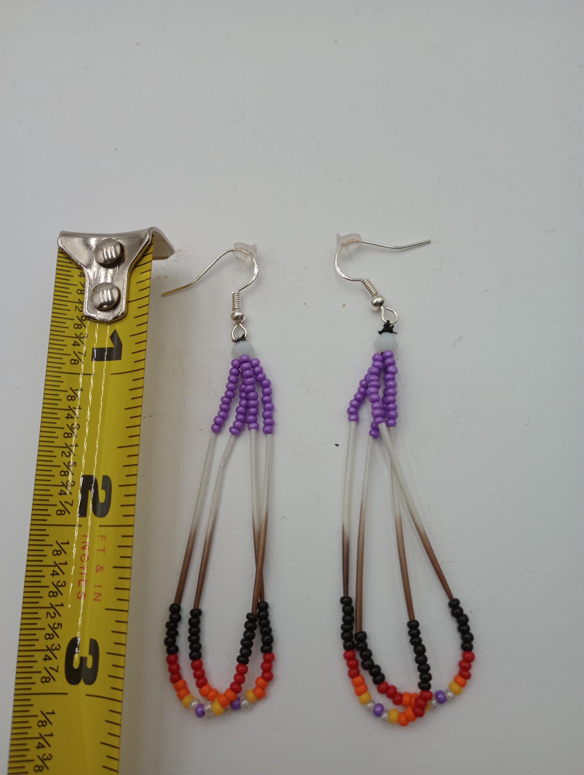 Handmade Porcupine Quill Earrings: Anishinaabe Beadwork