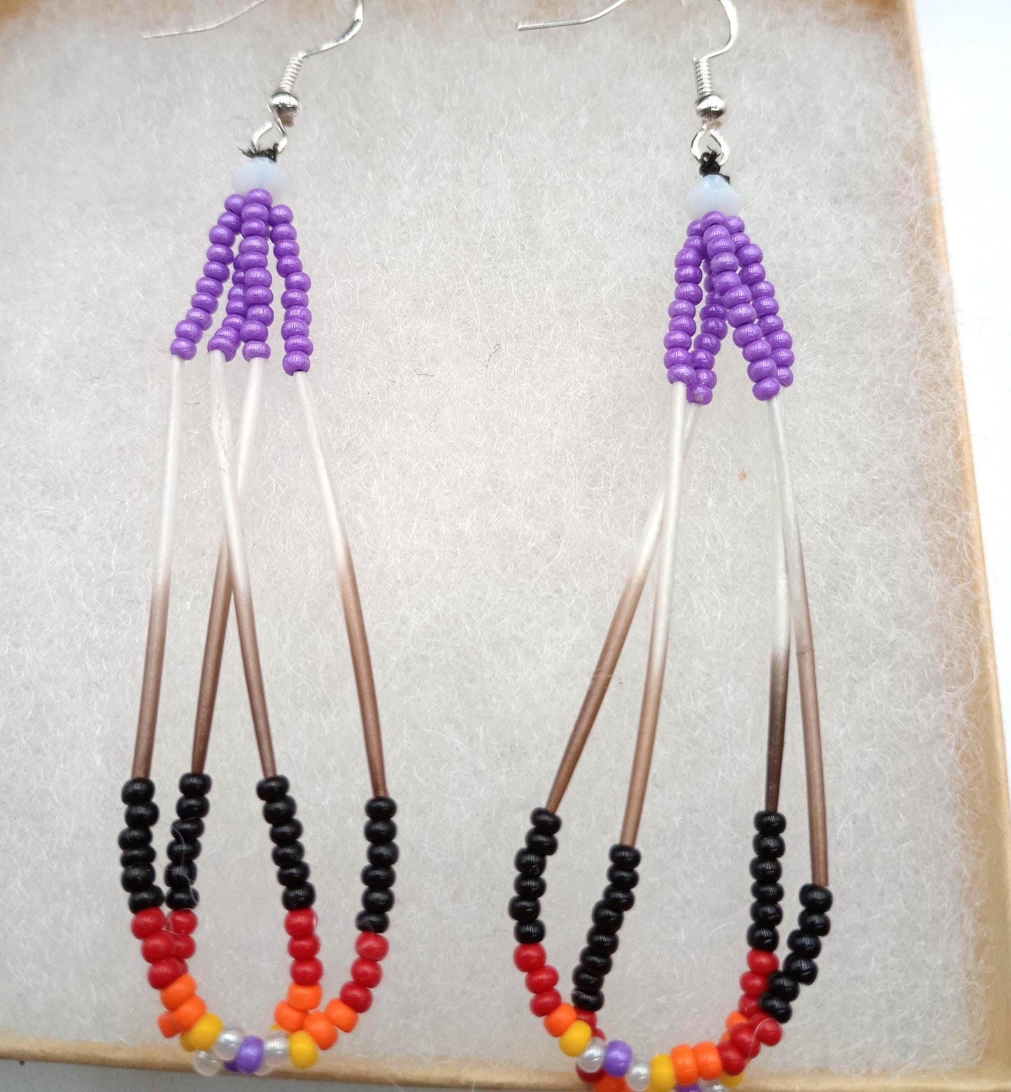 Handmade Porcupine Quill Earrings: Anishinaabe Beadwork