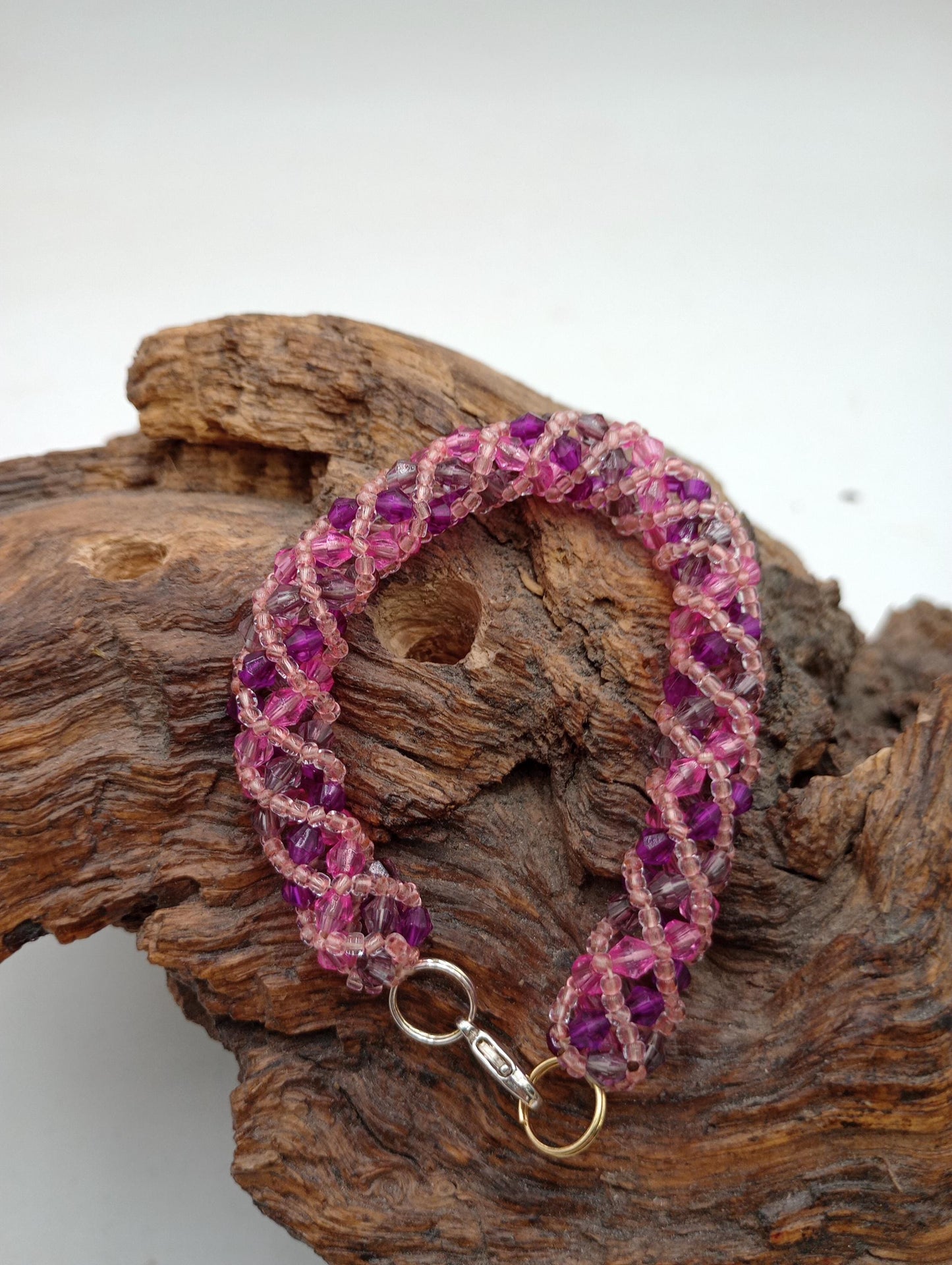 Hand made spiral stitch bracelet