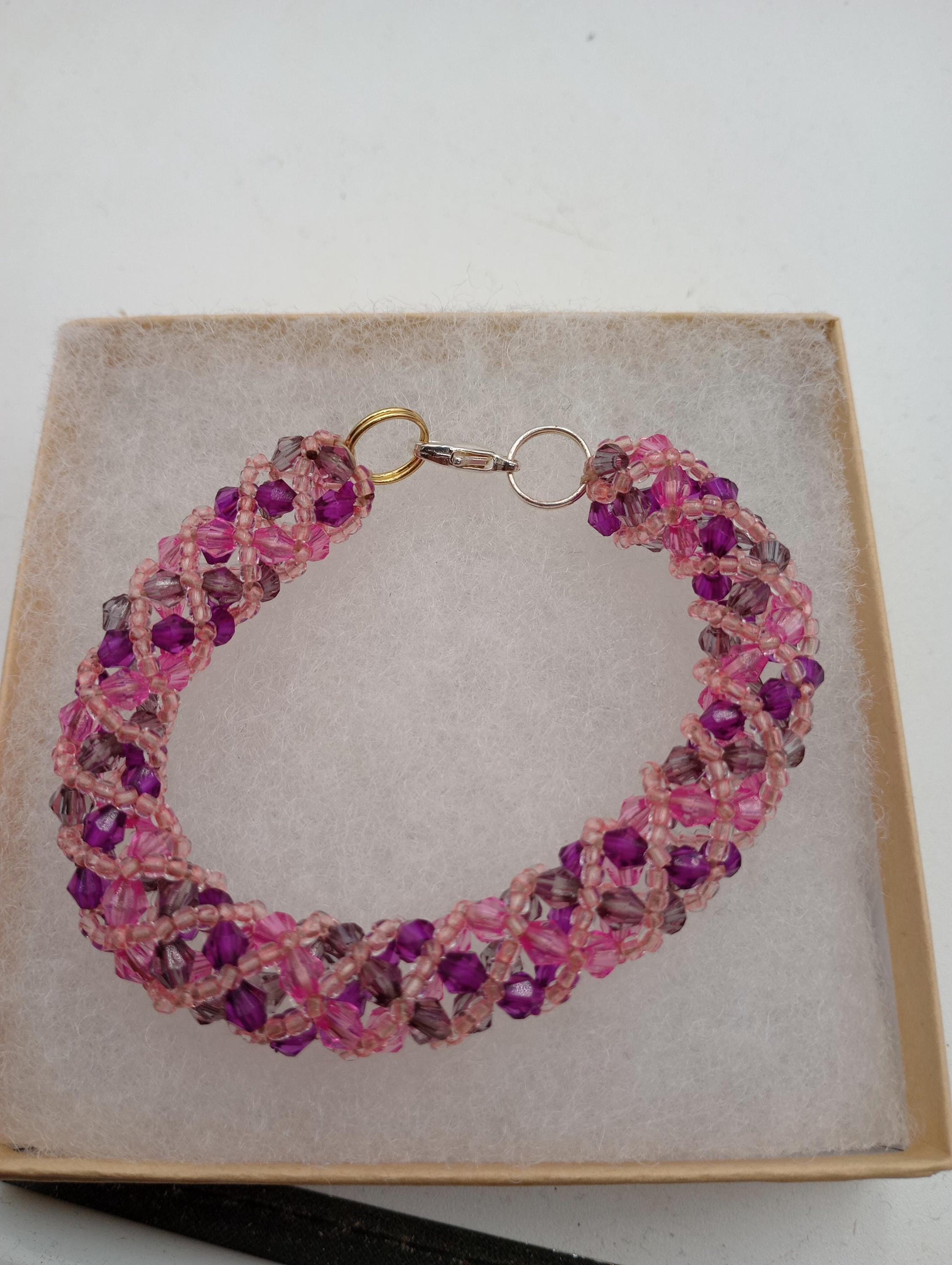 Hand made spiral stitch bracelet