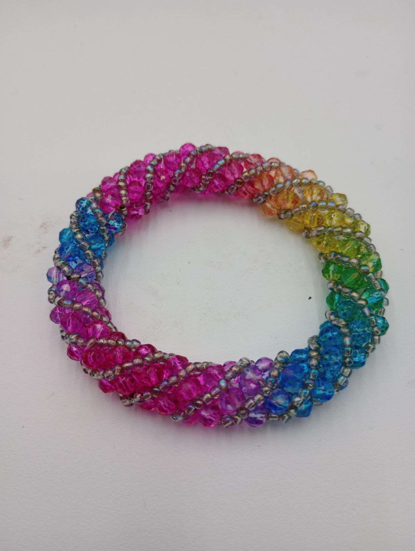 Hand made spiral stitch bracelet