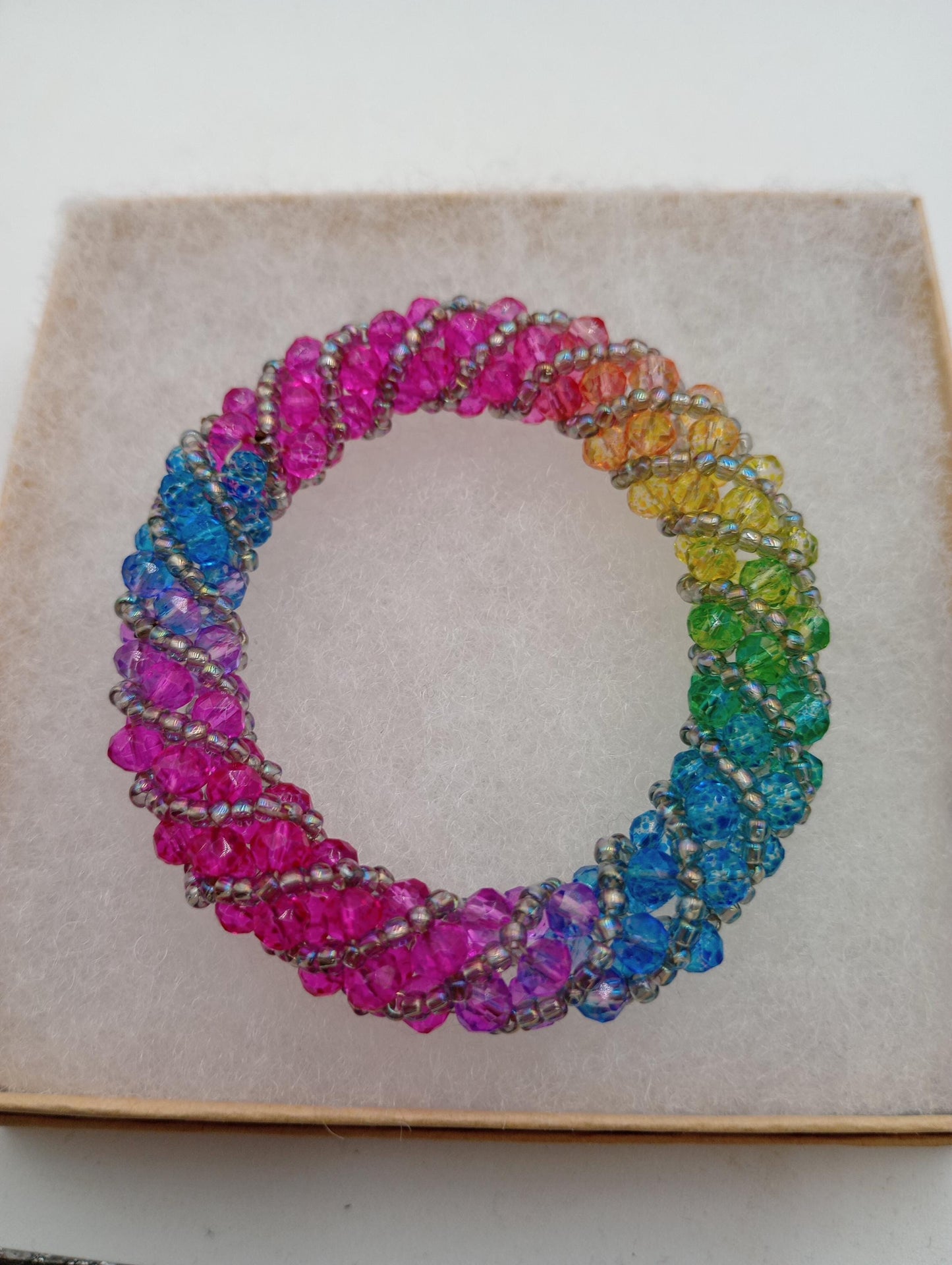 Hand made spiral stitch bracelet