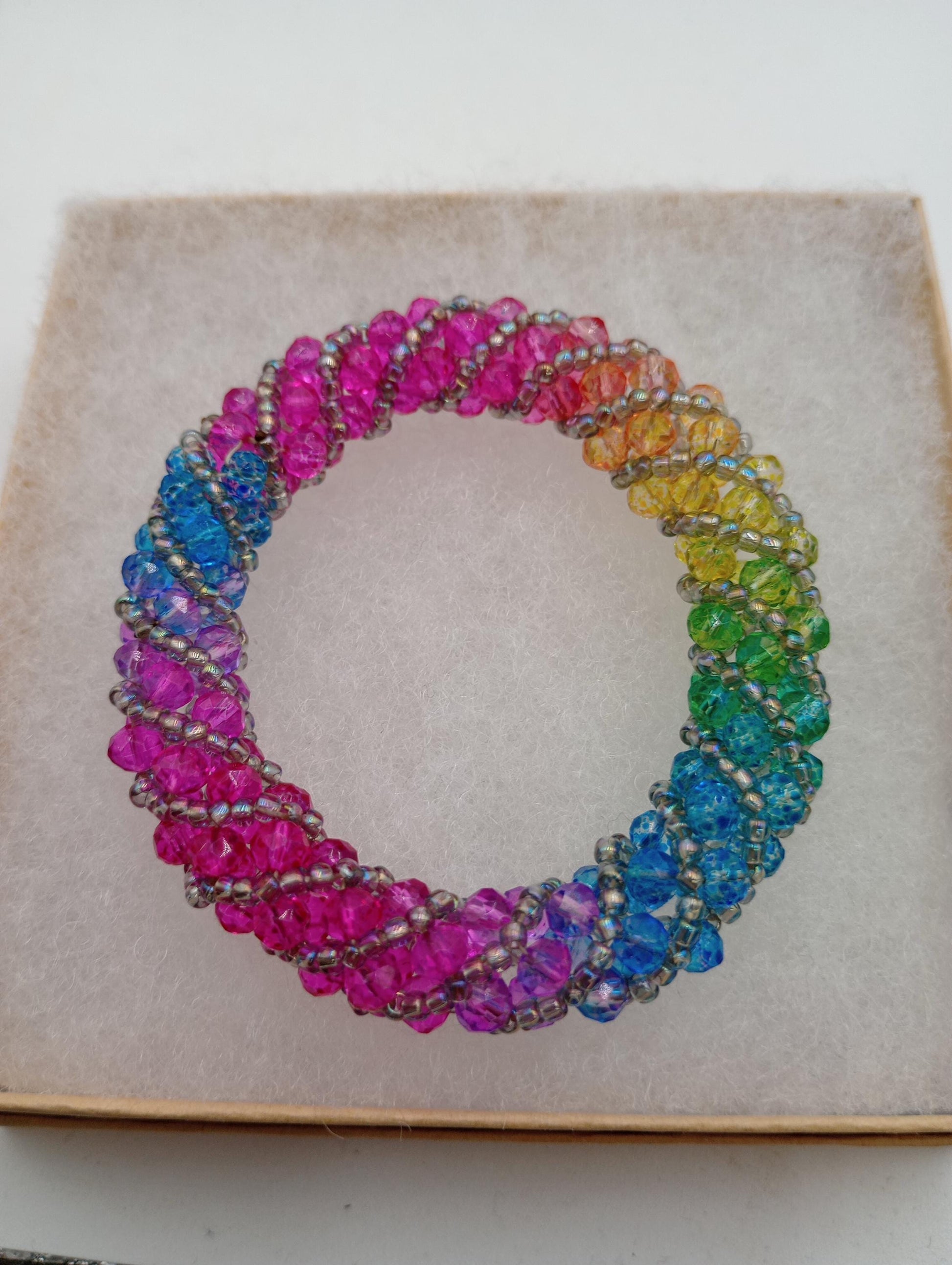 Hand made spiral stitch bracelet