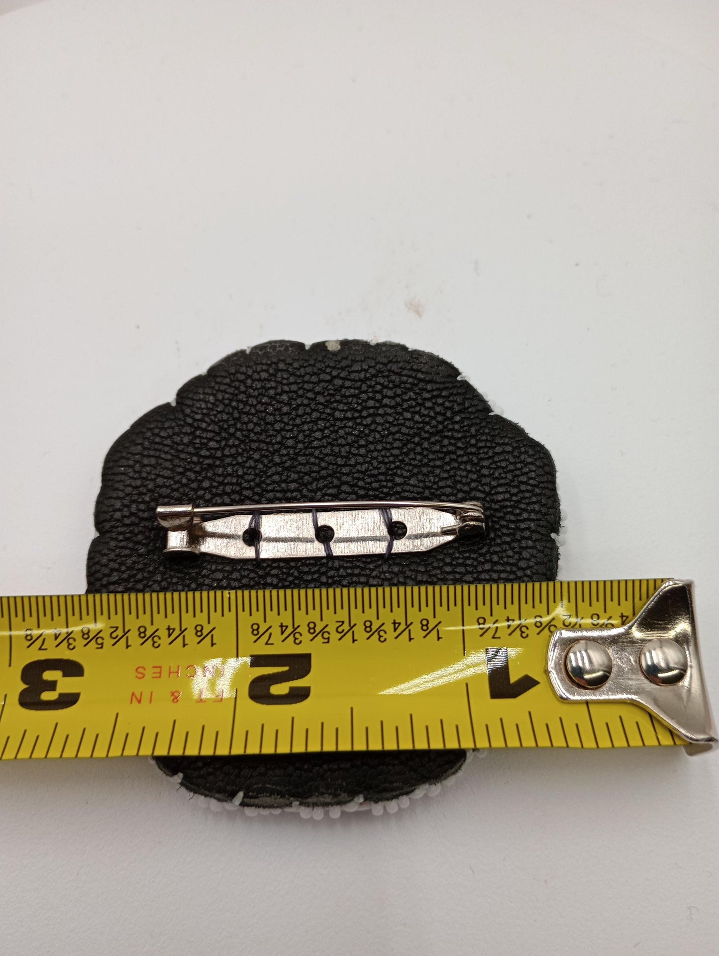 Bold Red Beaded Poppy Flower Pin-Indigenous, Hand Made