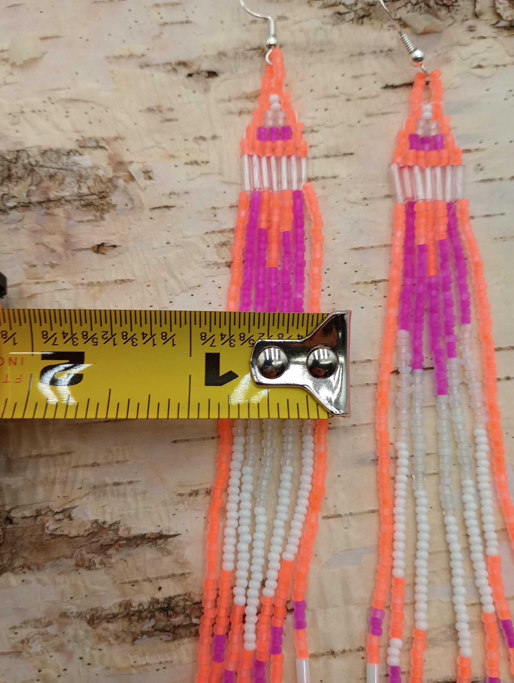 Anishinaabe Ojibwe Beaded Dangle Earrings