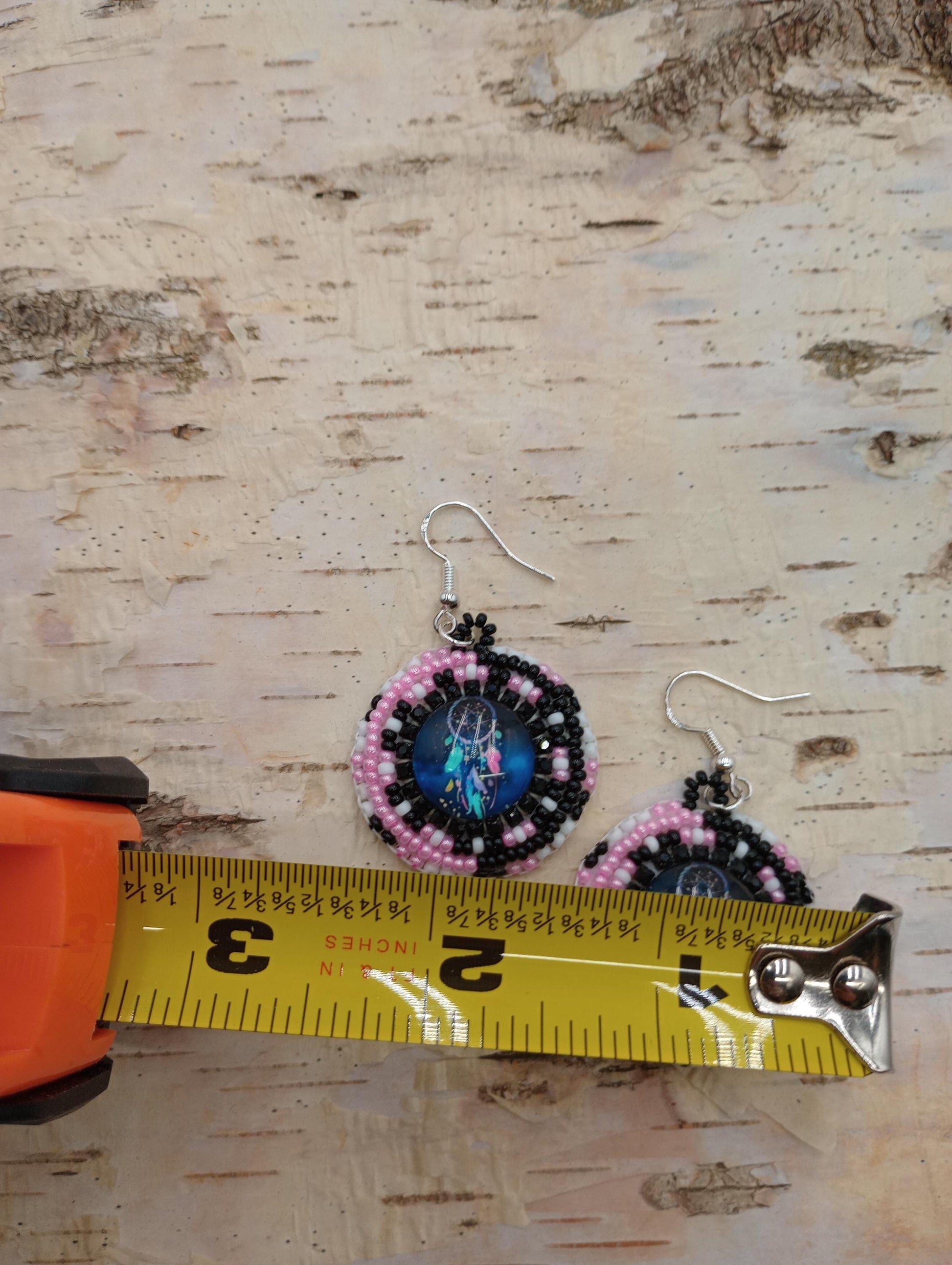 Dream catcher Beaded Earrings: Anishinaabe/Ojibwe
