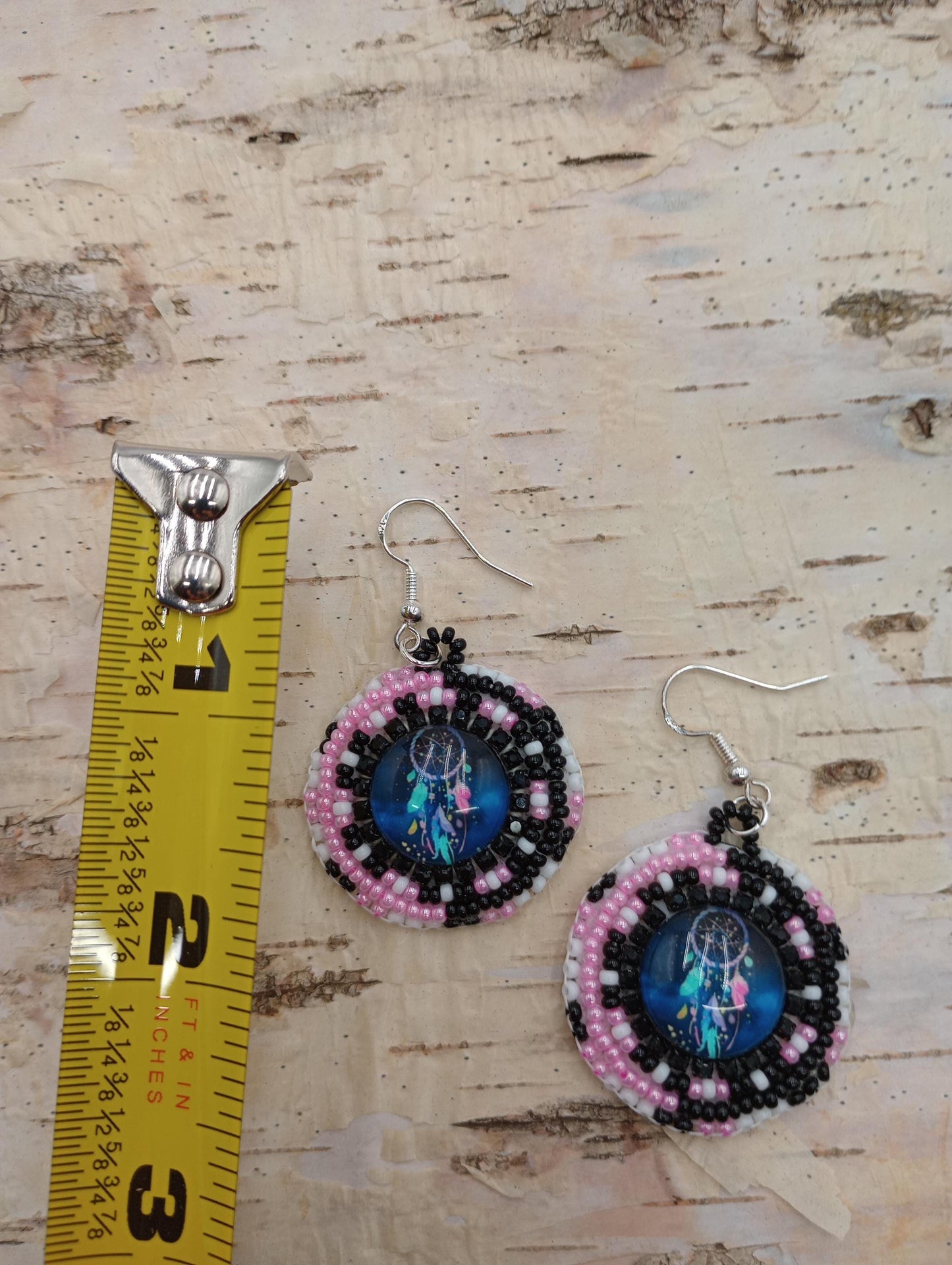 Dream catcher Beaded Earrings: Anishinaabe/Ojibwe