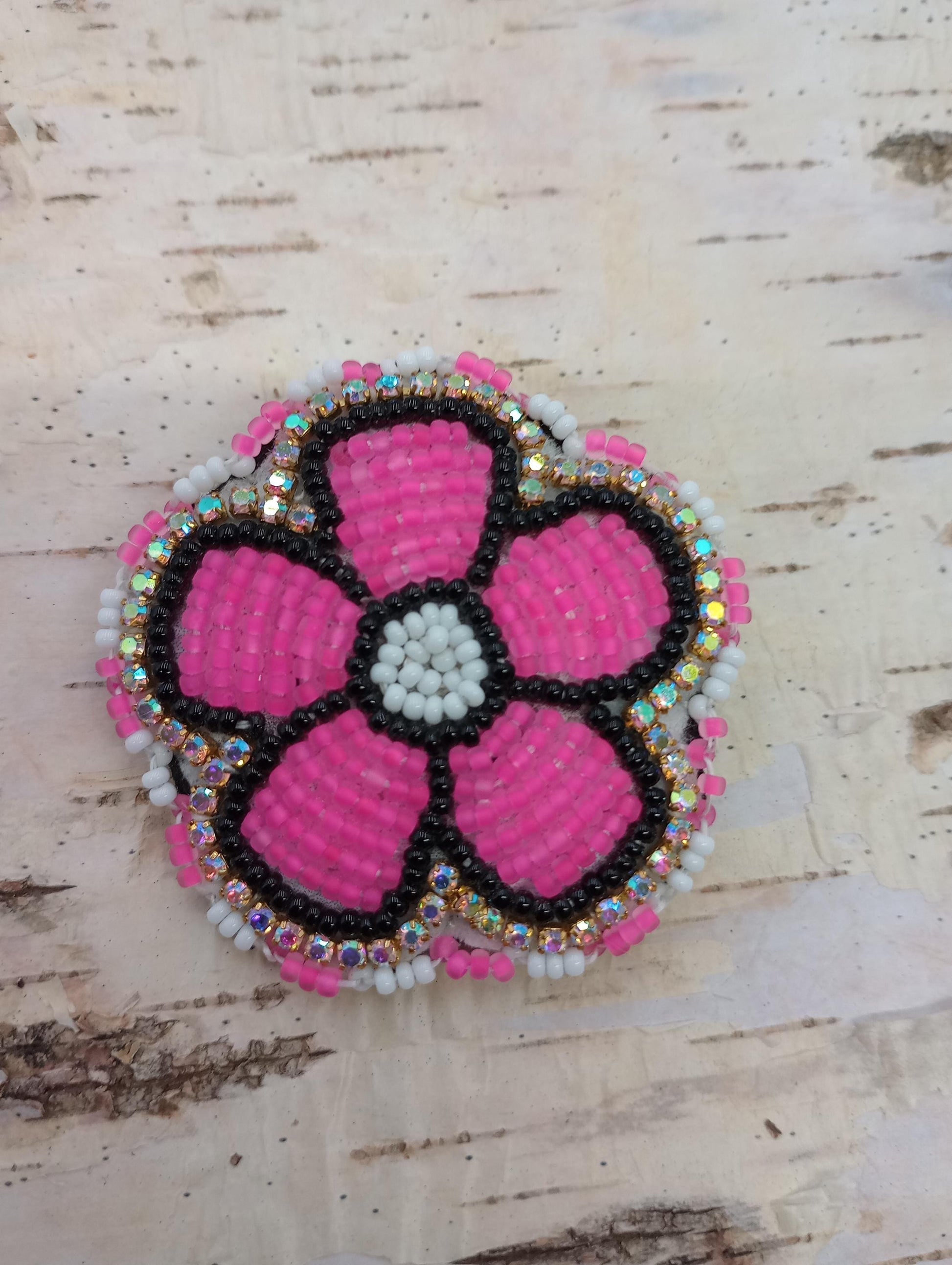 Neon pink Daisy flower pin Handmade/Floral