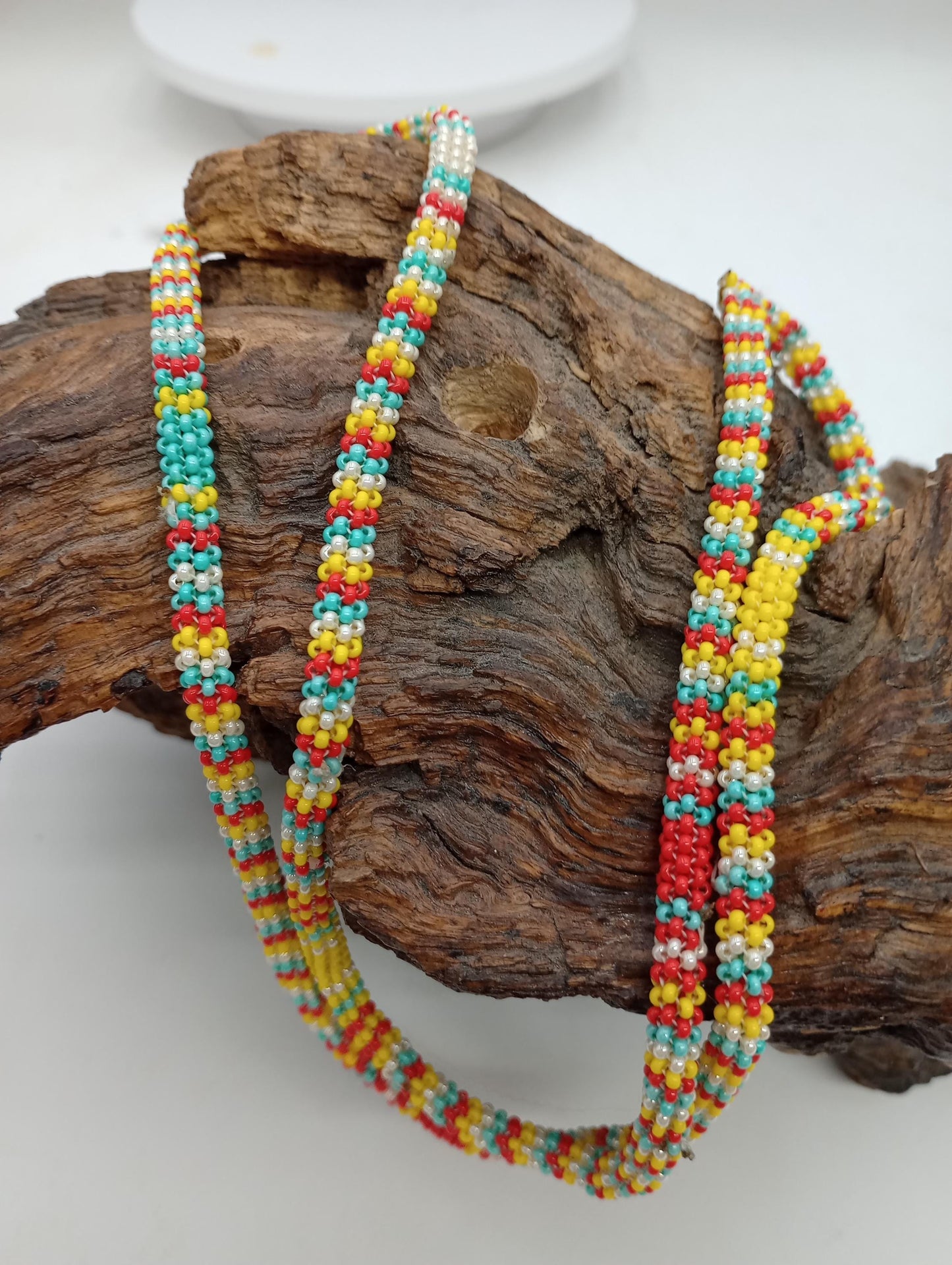 Peyote stitch rope necklace-Hand made/Authentic