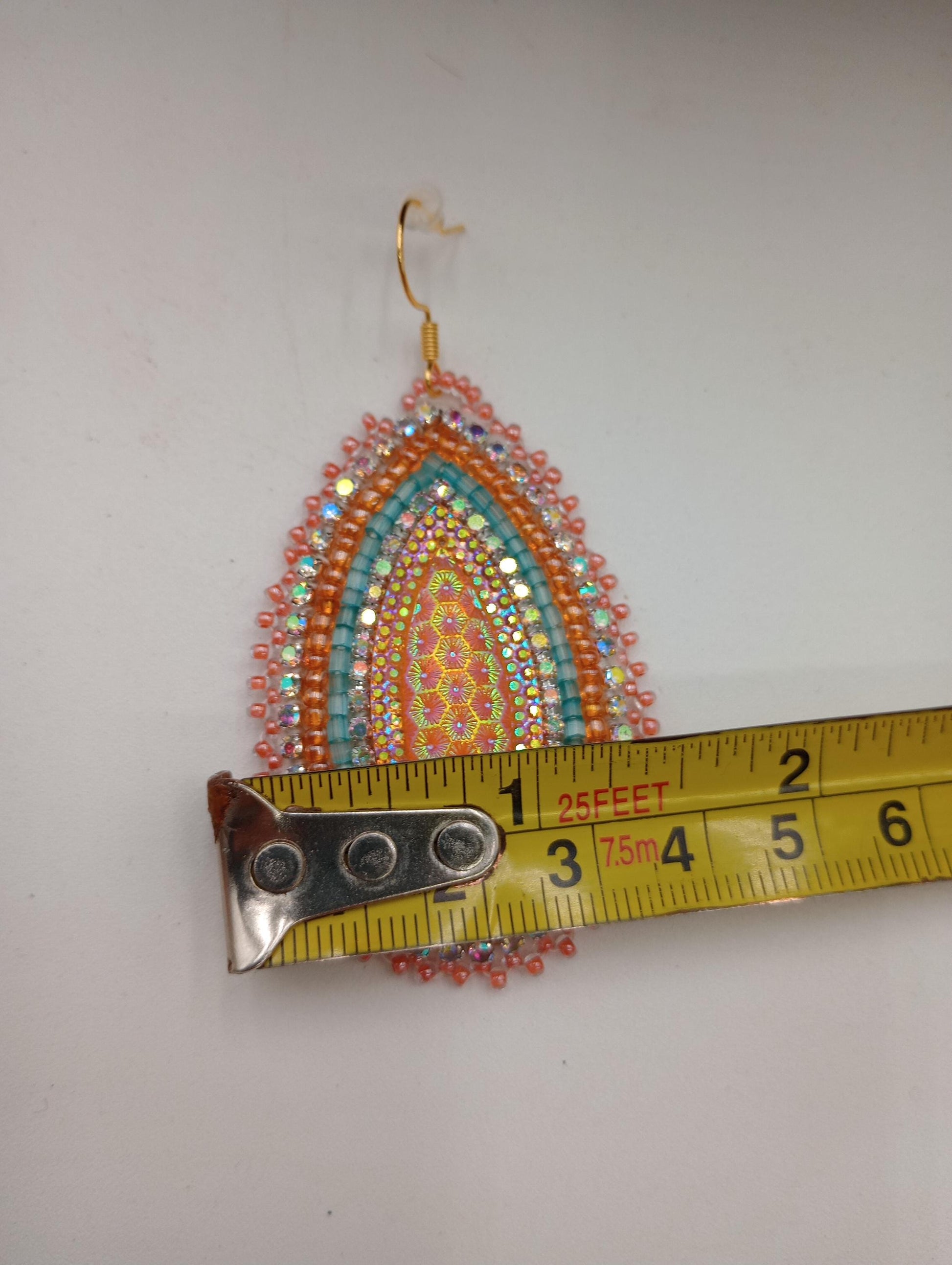 Anishinaabe Beaded Earrings: Spring Sunshine Design